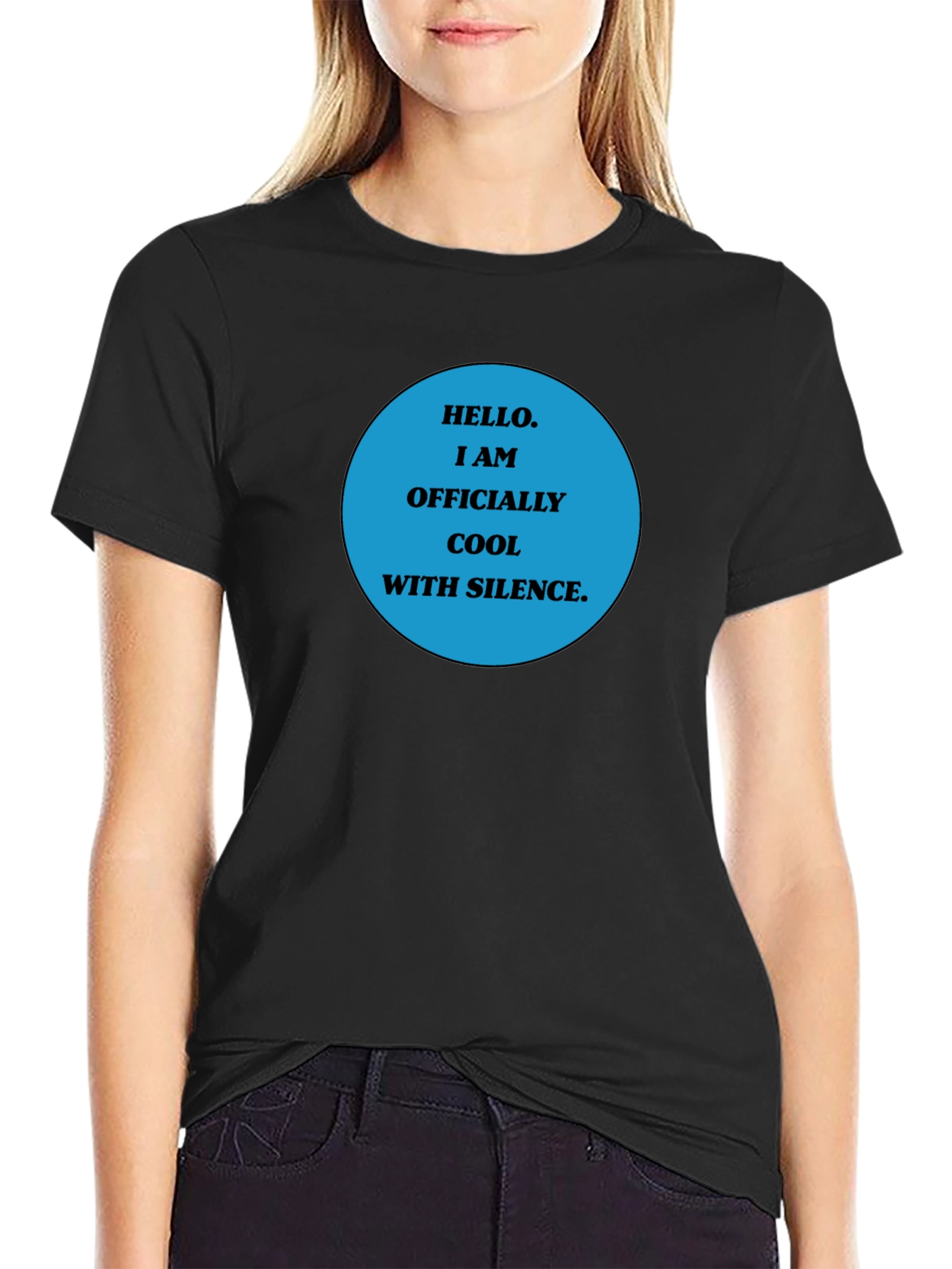 Cool With Silence Graphic Tee - Black