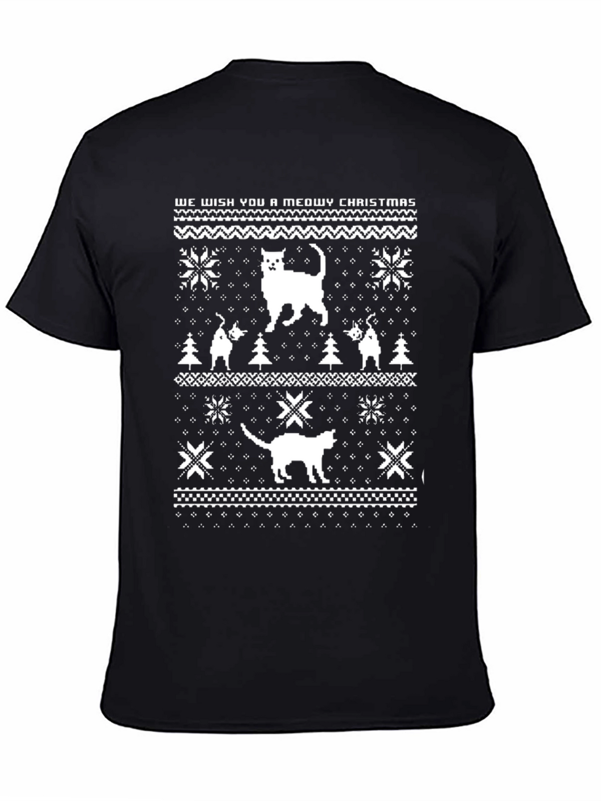 Meowy Christmas Cat Sweater Graphic Tee