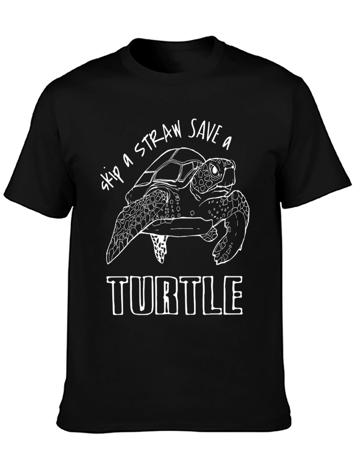 Skip a Straw Save a Turtle Graphic T-Shirt