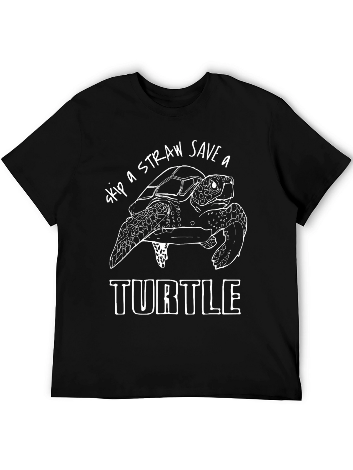 Skip a Straw Save a Turtle Graphic T-Shirt
