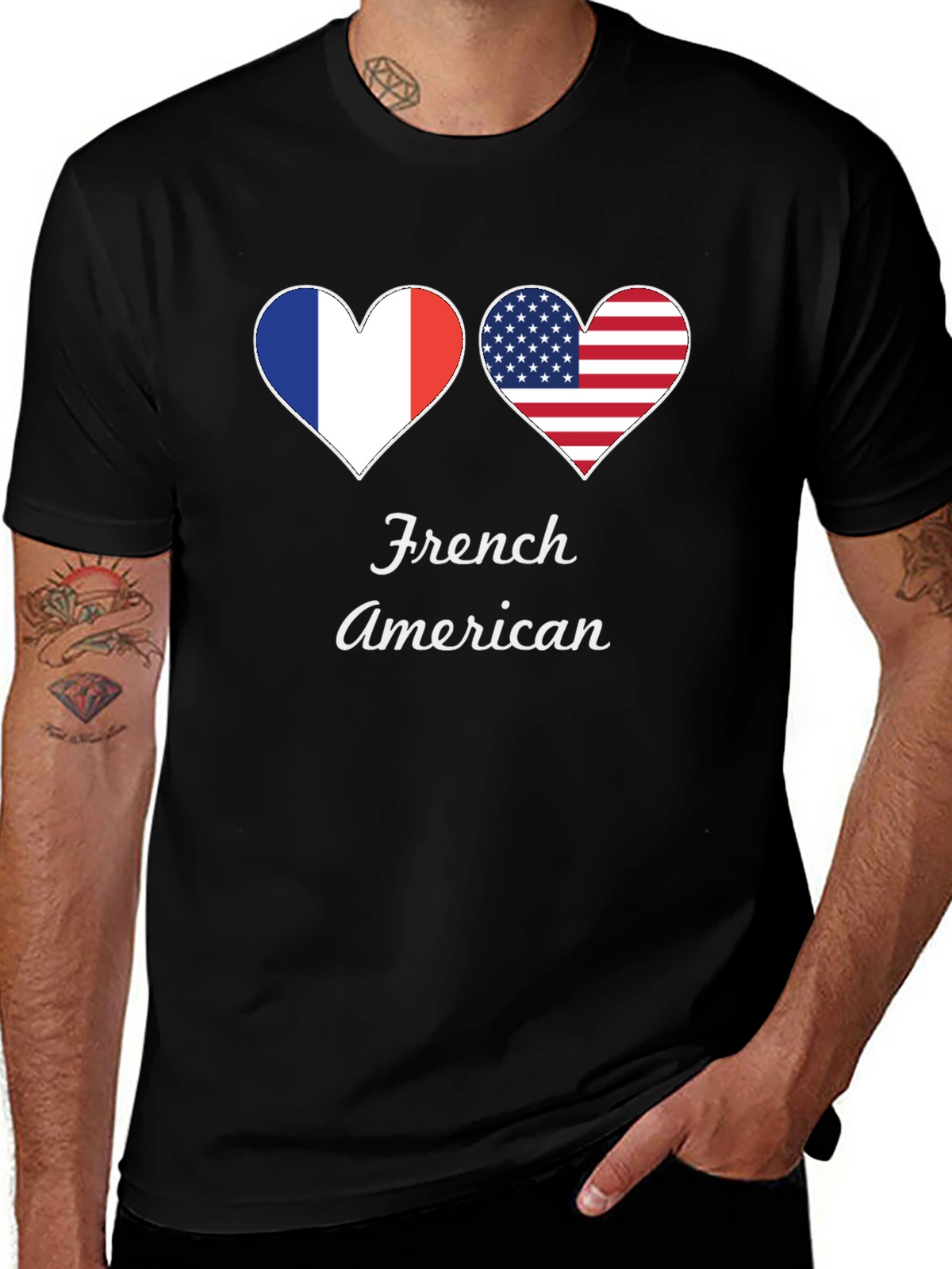 French American Heart Flag T-Shirt