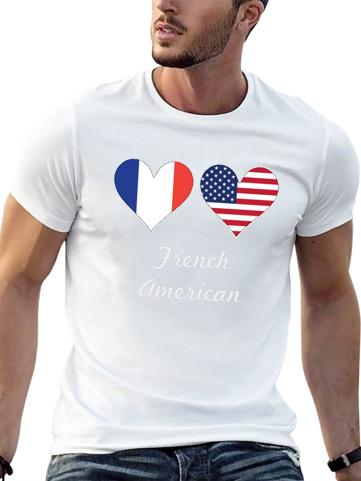 French American Heart Flag T-Shirt