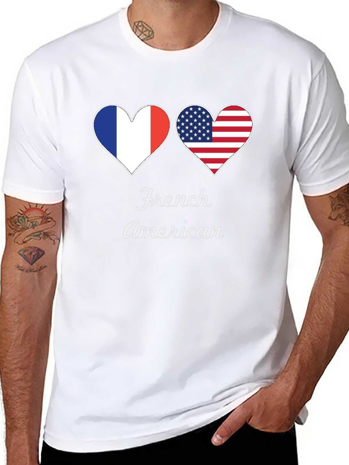 French American Heart Flag T-Shirt