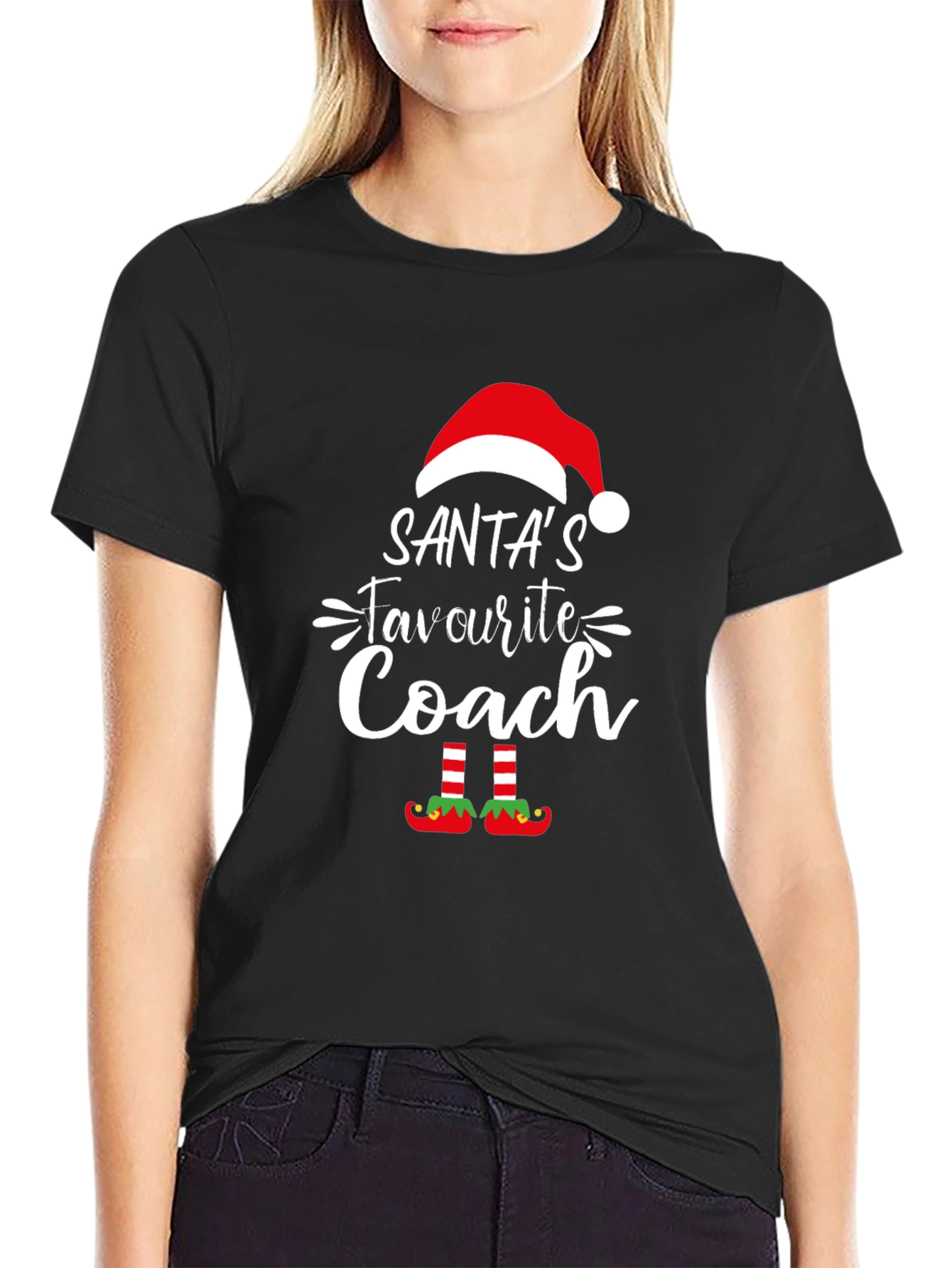 Santas Favorite Coach T-Shirt - Holiday Christmas Tee