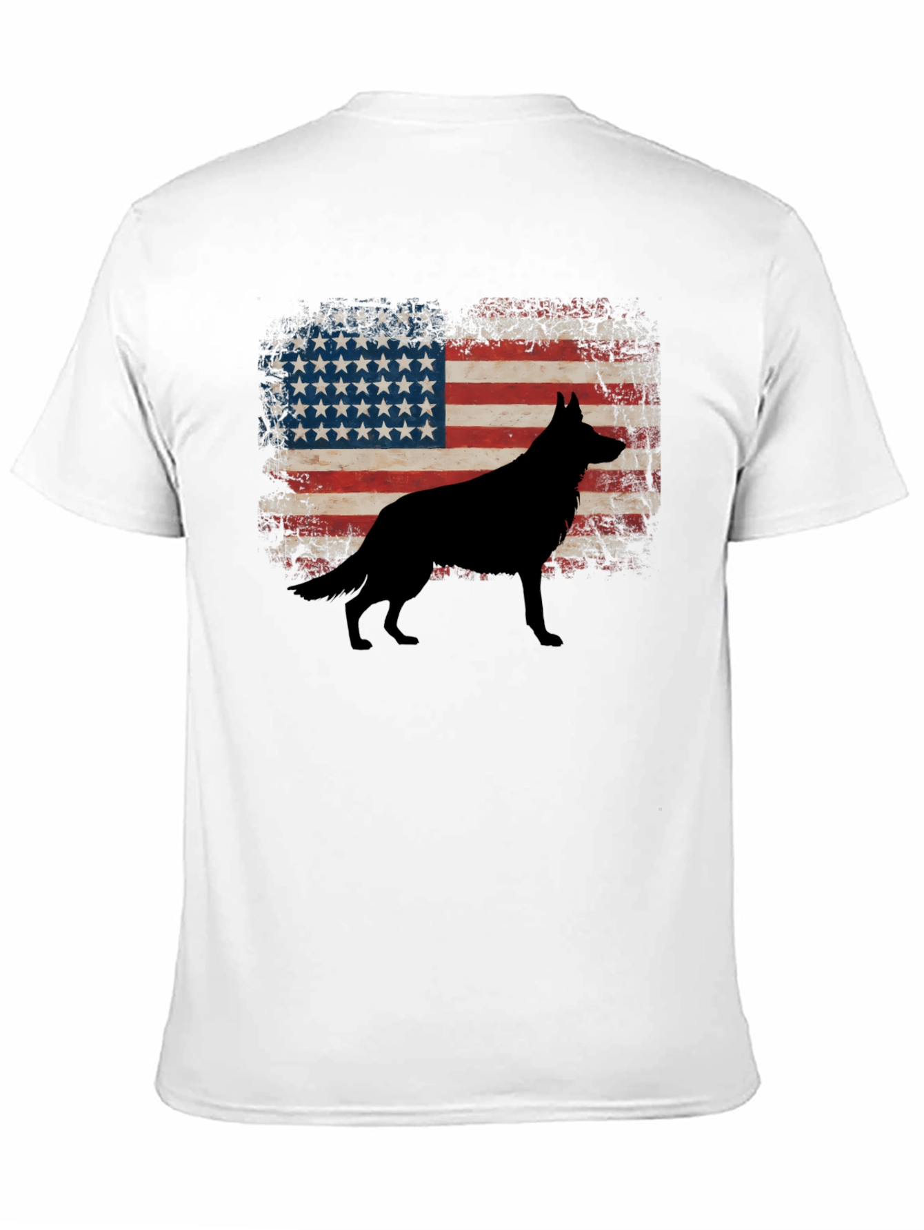 American Flag Dog Silhouette Graphic Tee