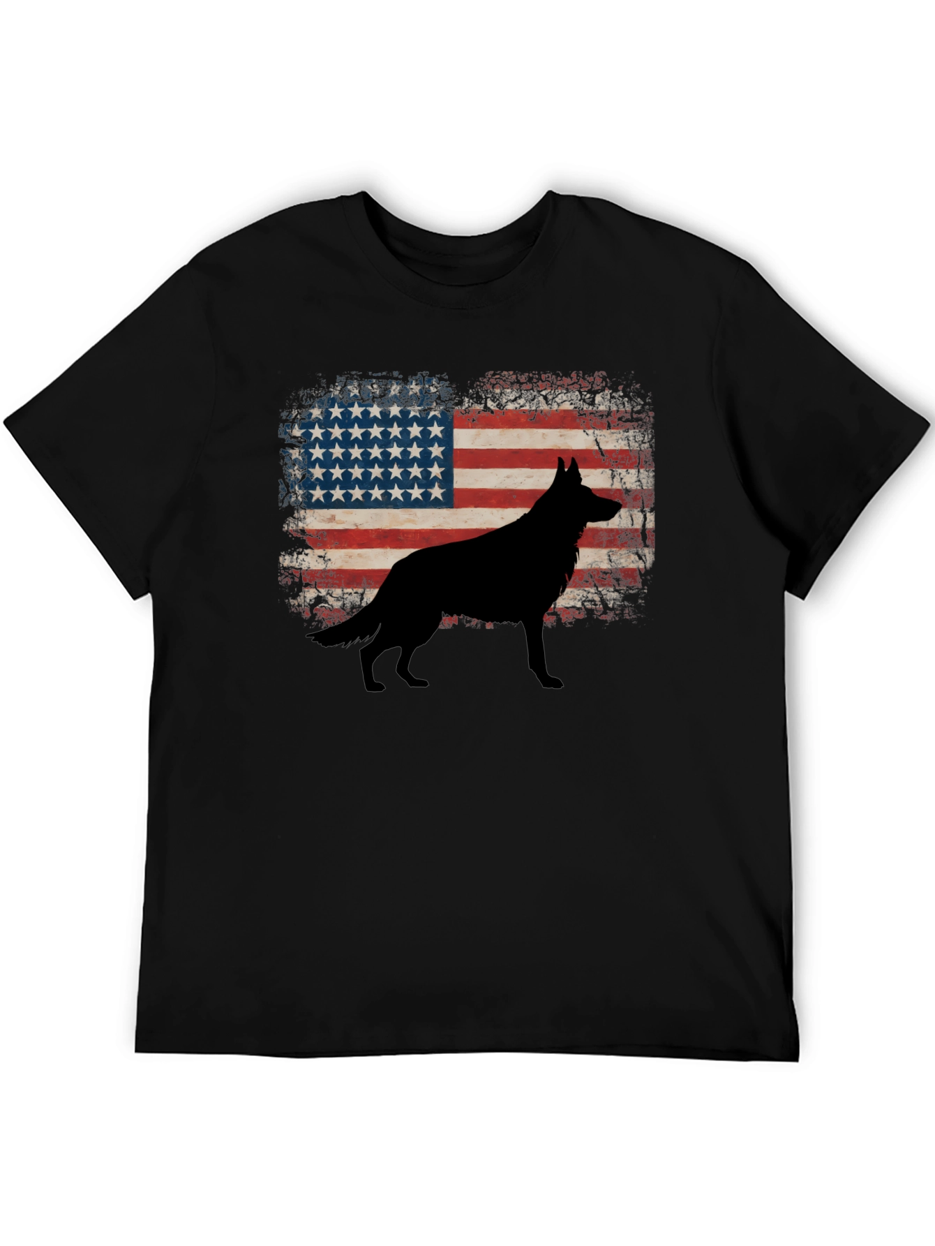 American Flag Dog Silhouette Graphic Tee