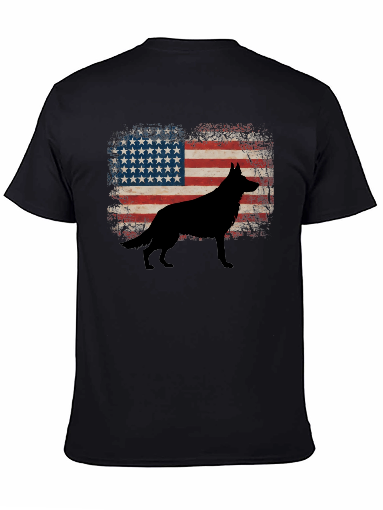 American Flag Dog Silhouette Graphic Tee