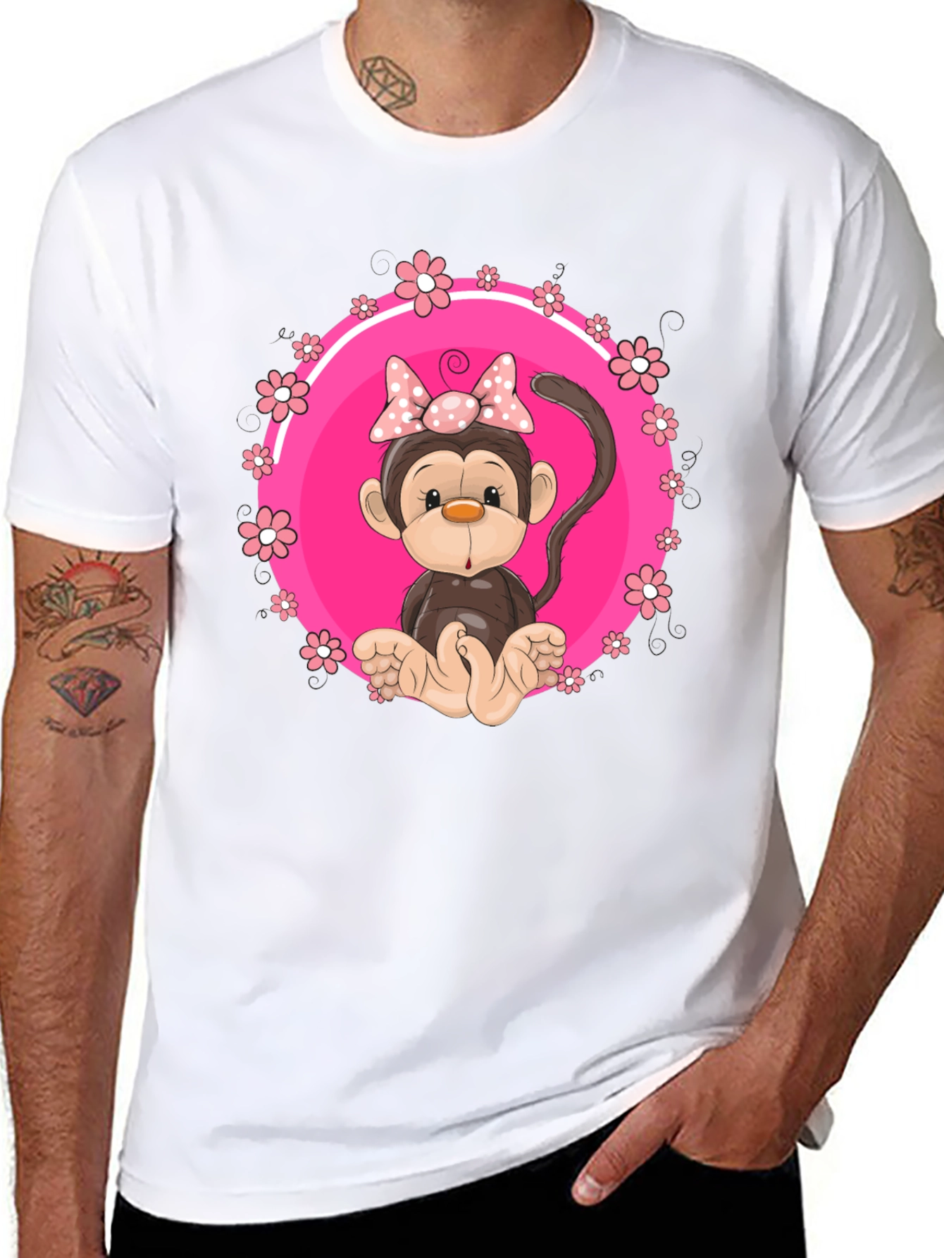 Cute Monkey Graphic Tee - Fun Black T-Shirt