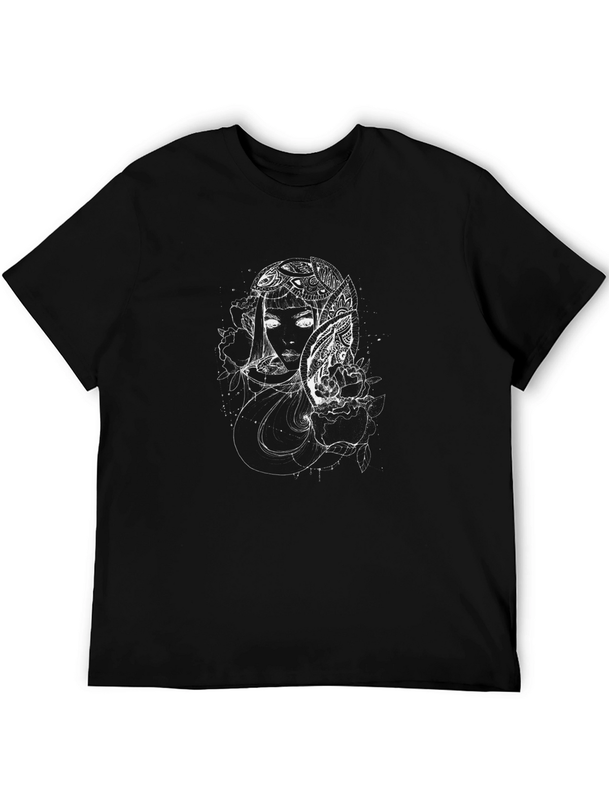 Mystic Woman Graphic Tee - Black Cotton Blend