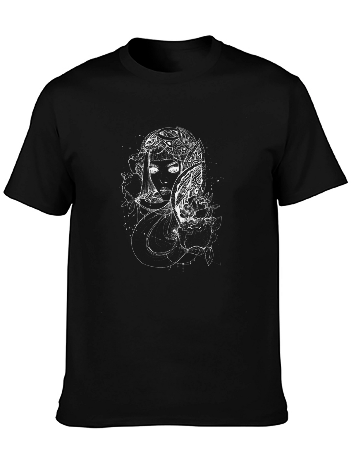 Mystic Woman Graphic Tee - Black Cotton Blend