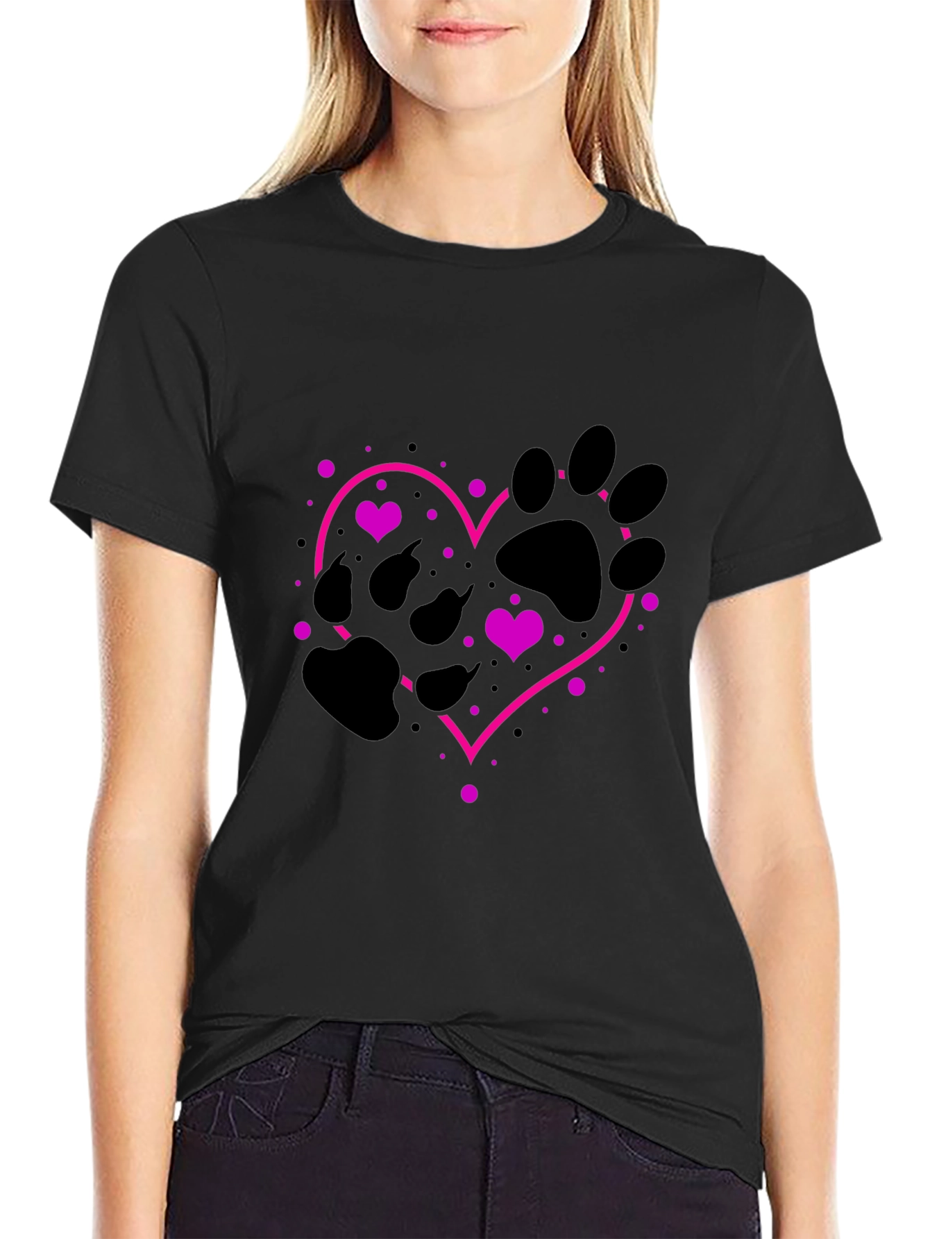 Paw Print Heart T-Shirt - Love Your Pet