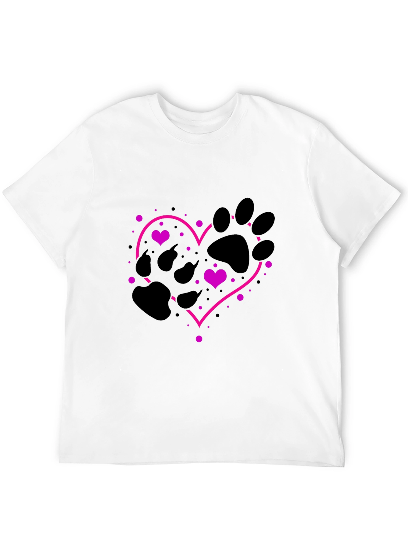 Paw Print Heart T-Shirt - Love Your Pet