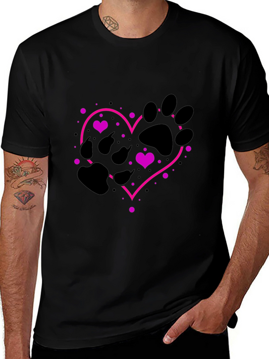 Paw Print Heart T-Shirt - Love Your Pet