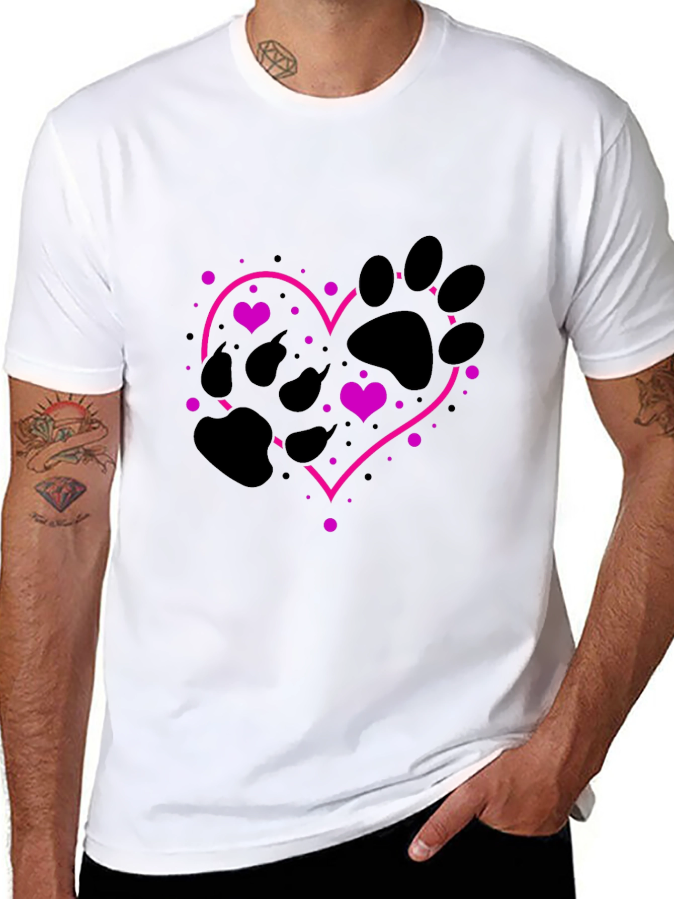 Paw Print Heart T-Shirt - Love Your Pet