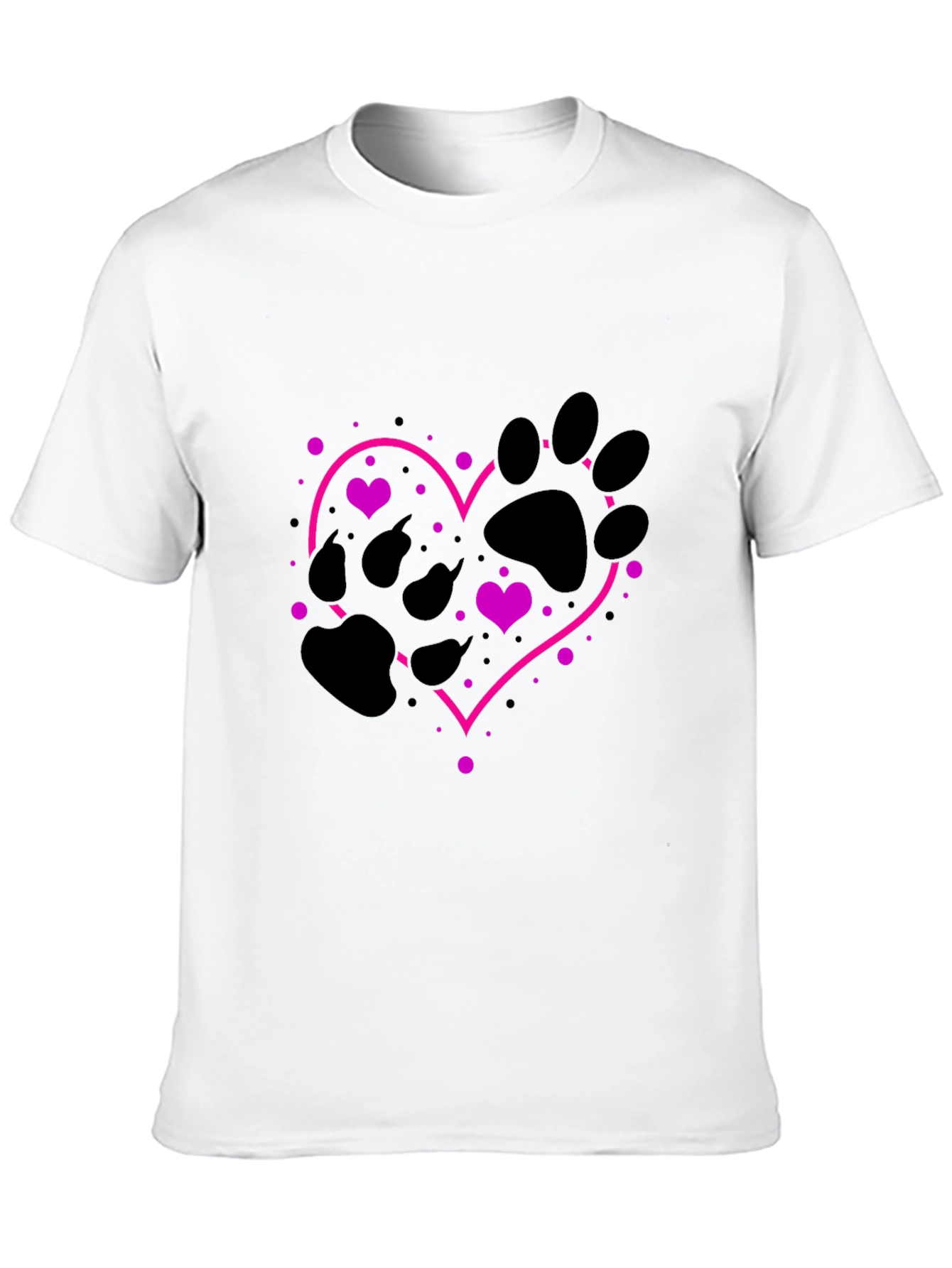 Paw Print Heart T-Shirt - Love Your Pet