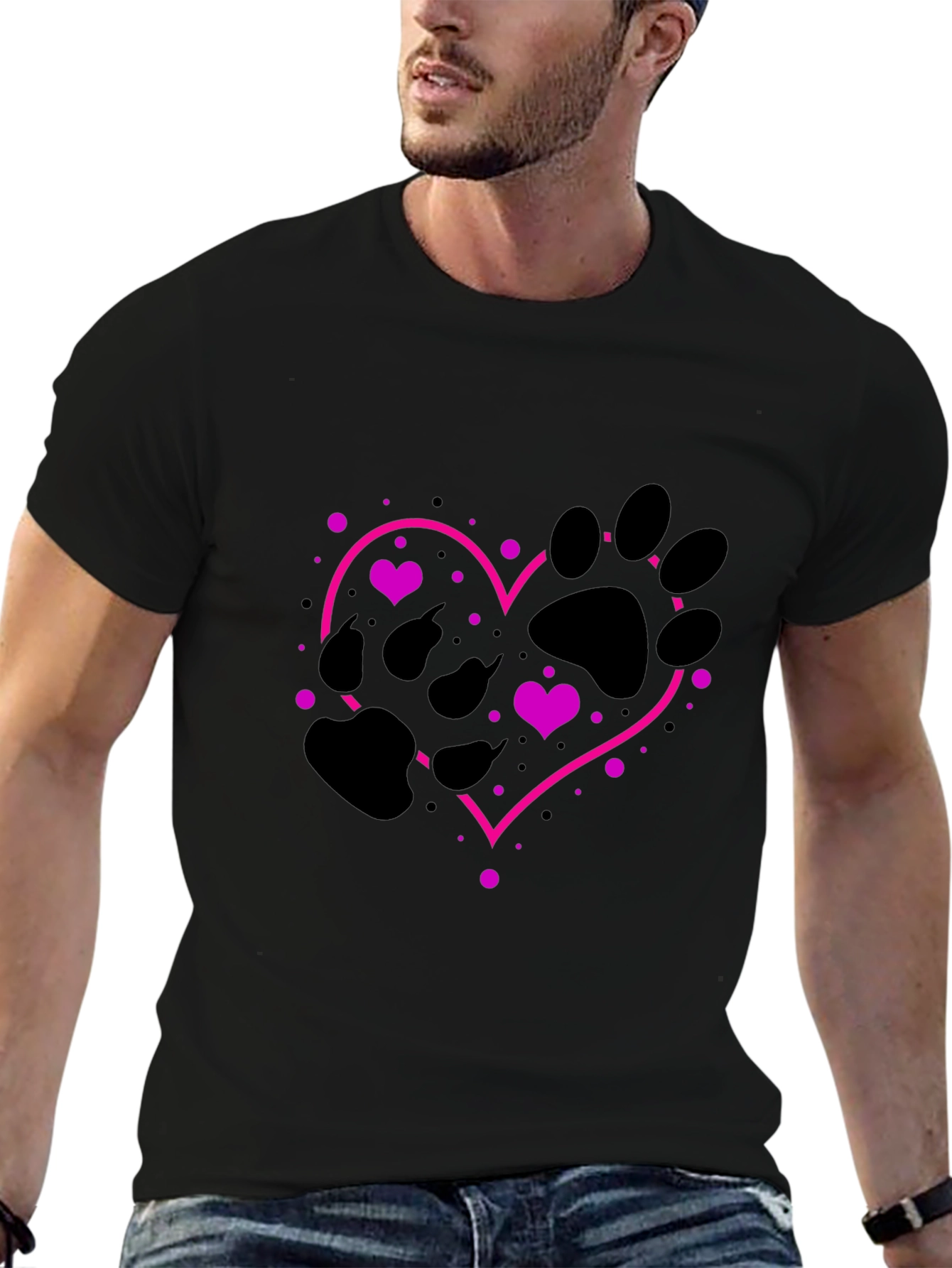 Paw Print Heart T-Shirt - Love Your Pet