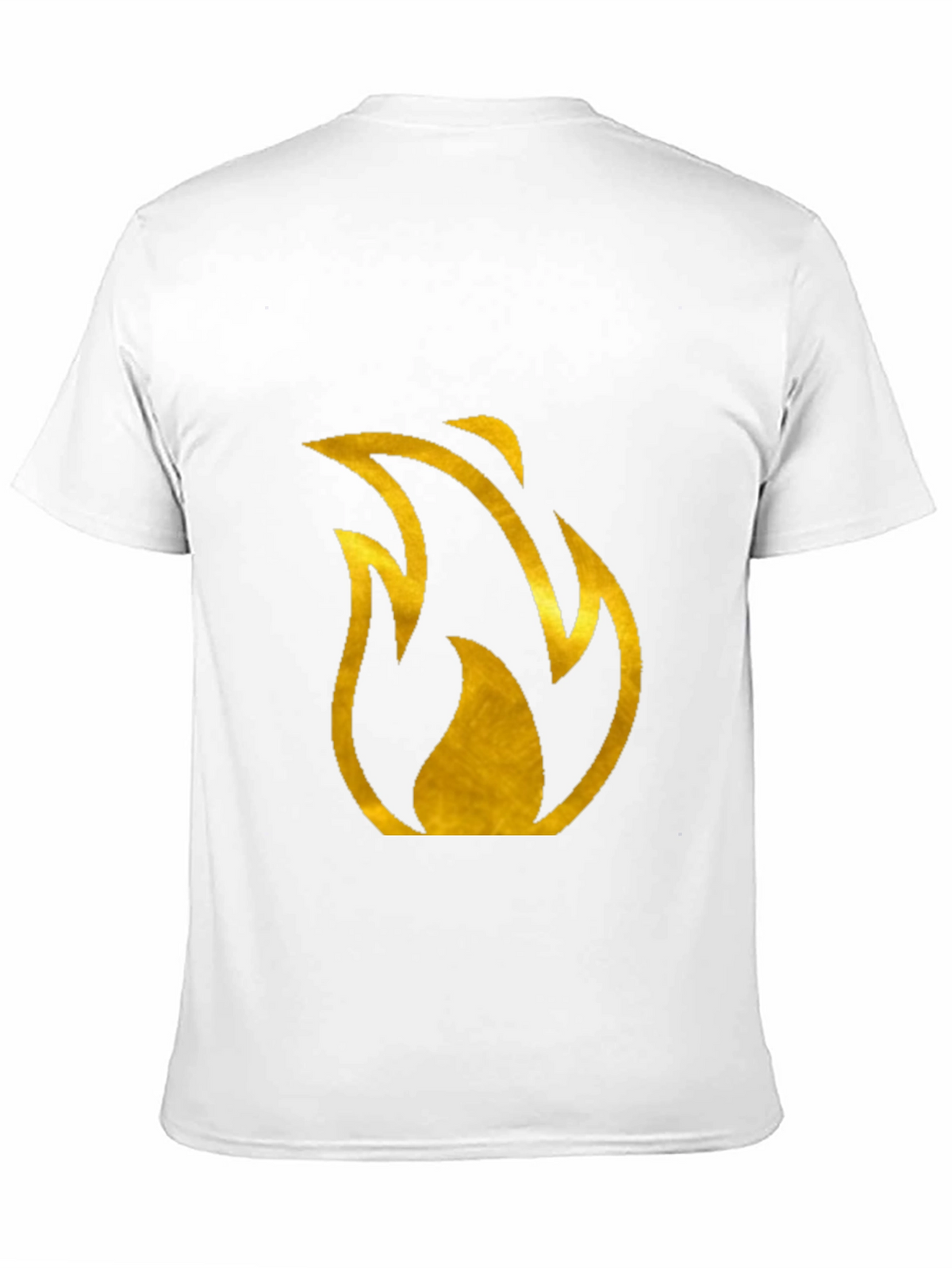 Mens Black T-Shirt with Gold Flame Design