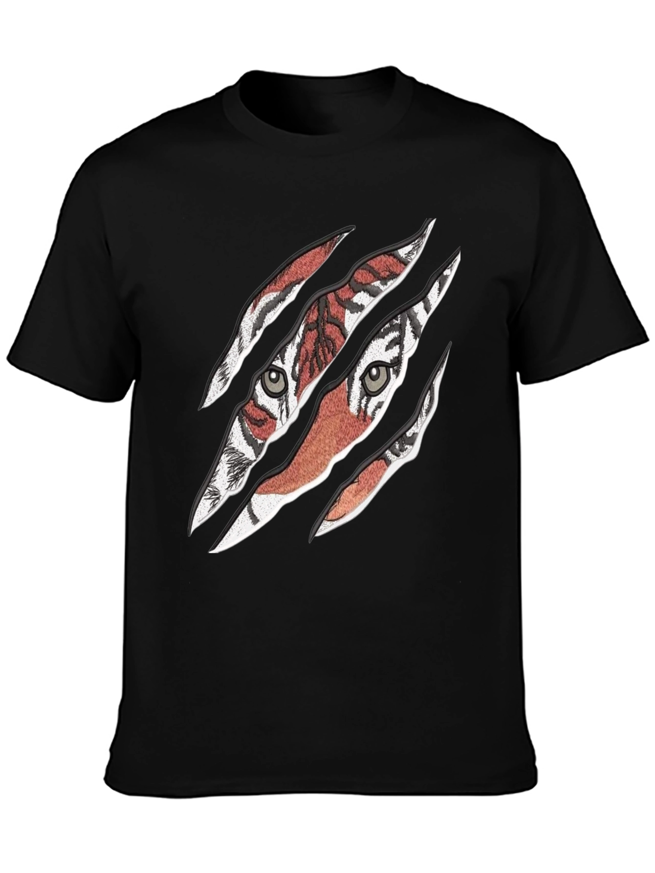 Mens Tiger Graphic Print Crew Neck T-Shirt
