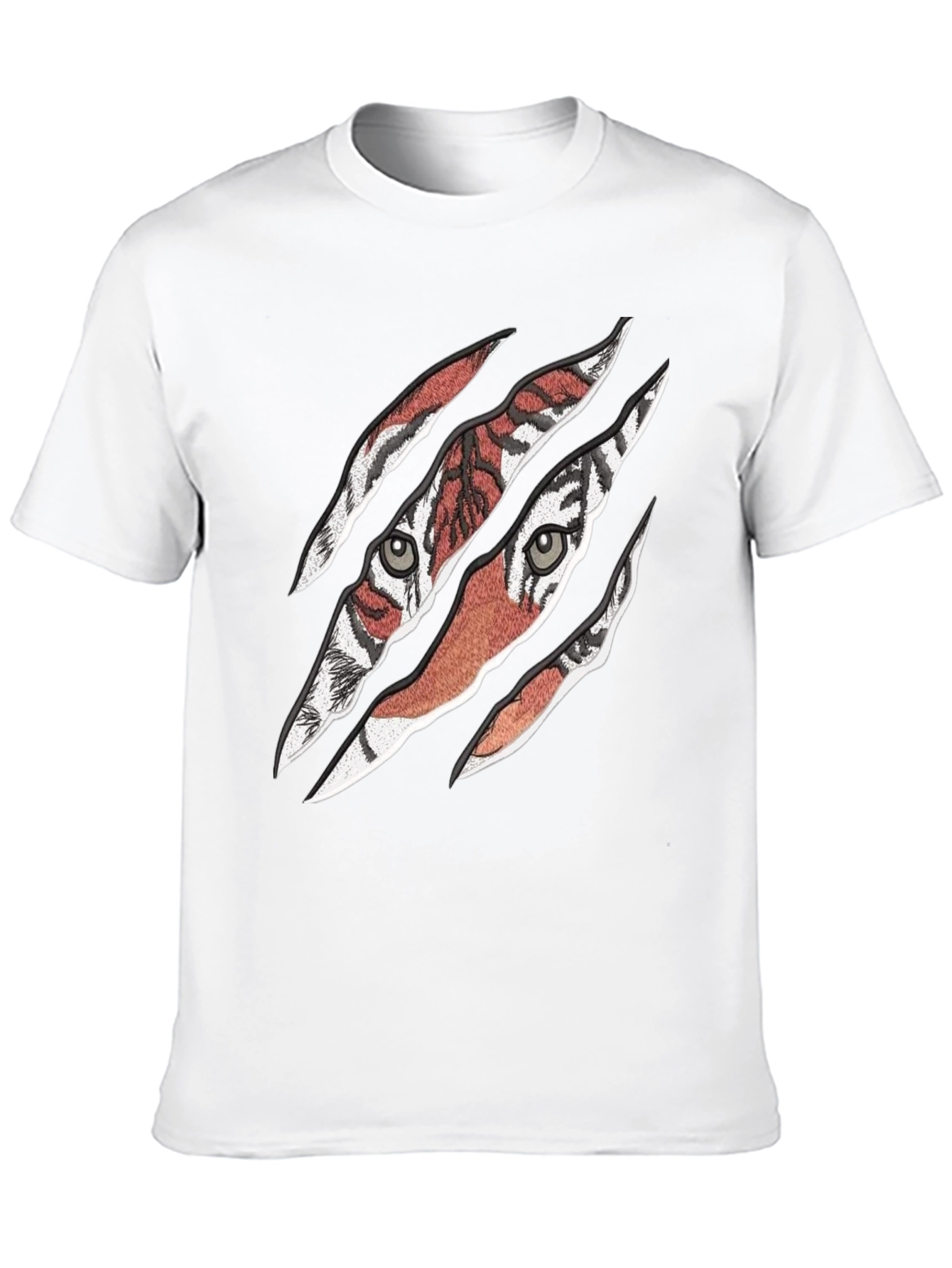 Mens Tiger Graphic Print Crew Neck T-Shirt