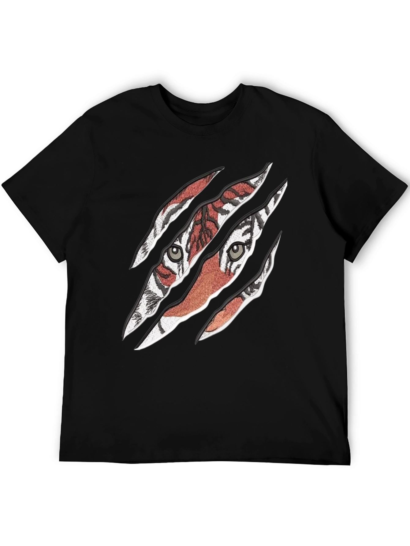 Mens Tiger Graphic Print Crew Neck T-Shirt
