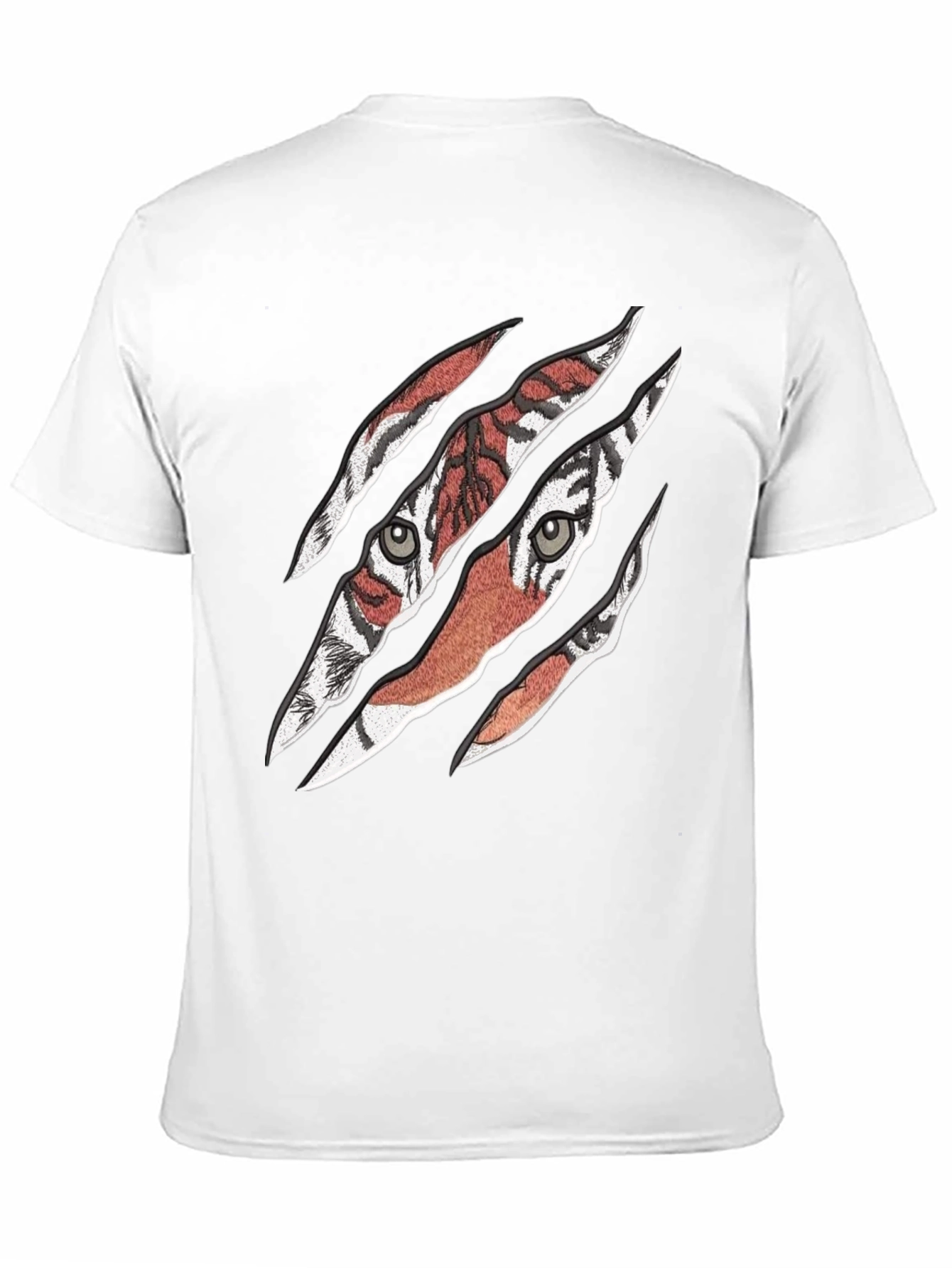 Mens Tiger Graphic Print Crew Neck T-Shirt