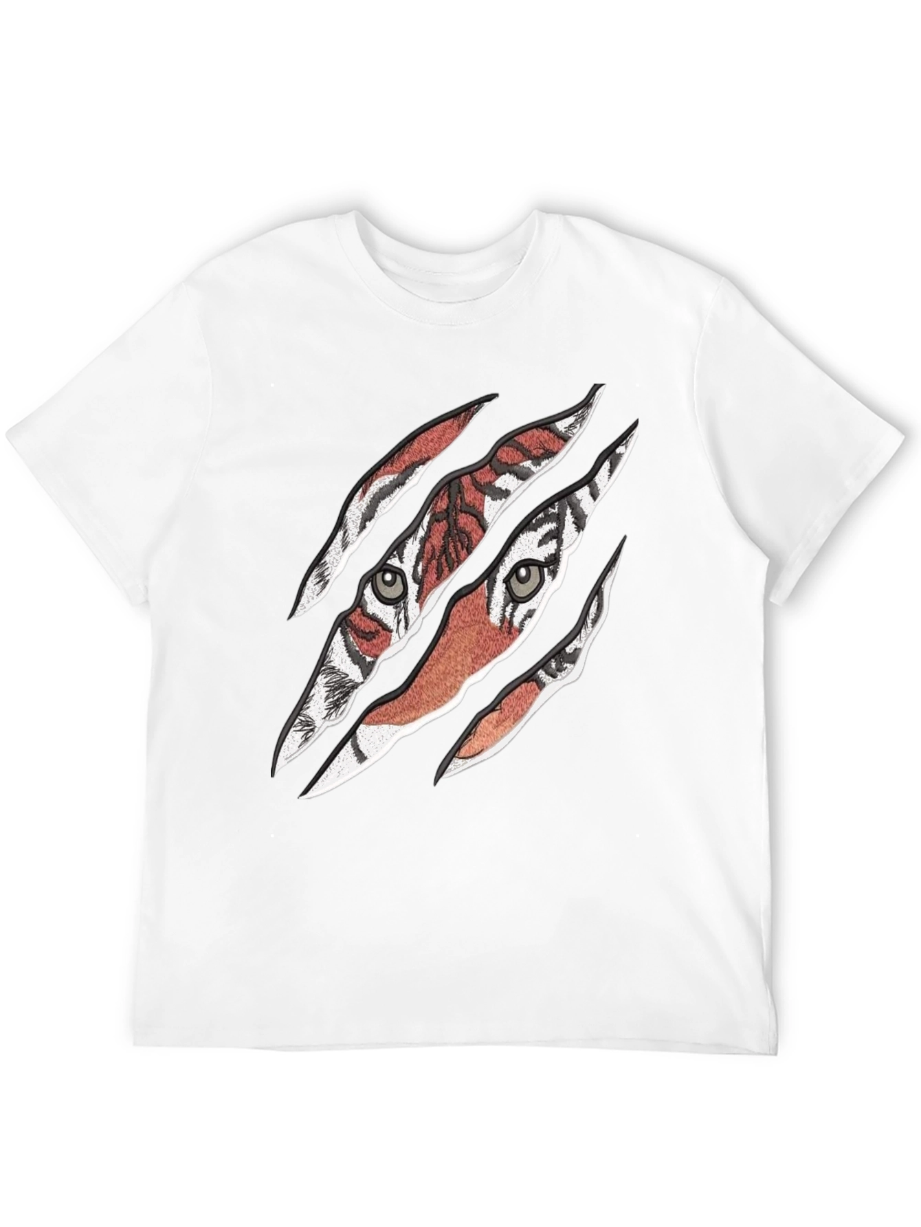 Mens Tiger Graphic Print Crew Neck T-Shirt