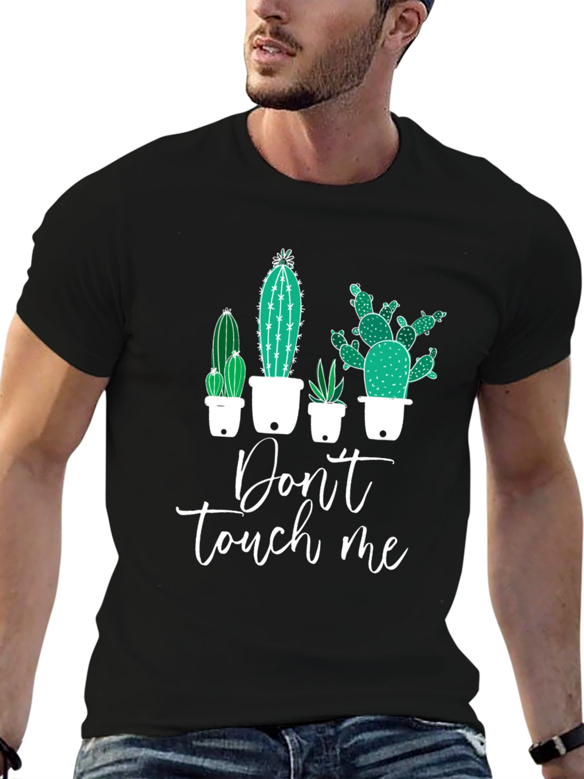 Cactus Graphic Tee - Dont Touch Me Black T-Shirt