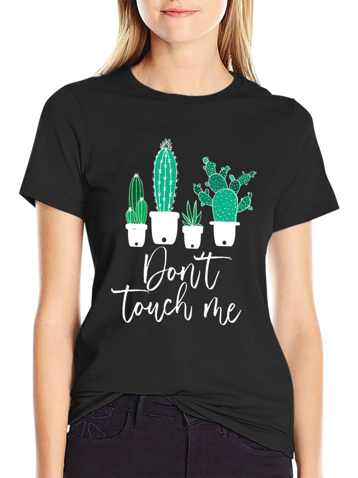 Cactus Graphic Tee - Dont Touch Me Black T-Shirt