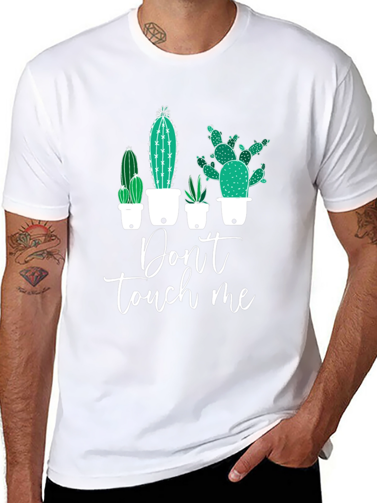 Cactus Graphic Tee - Dont Touch Me Black T-Shirt