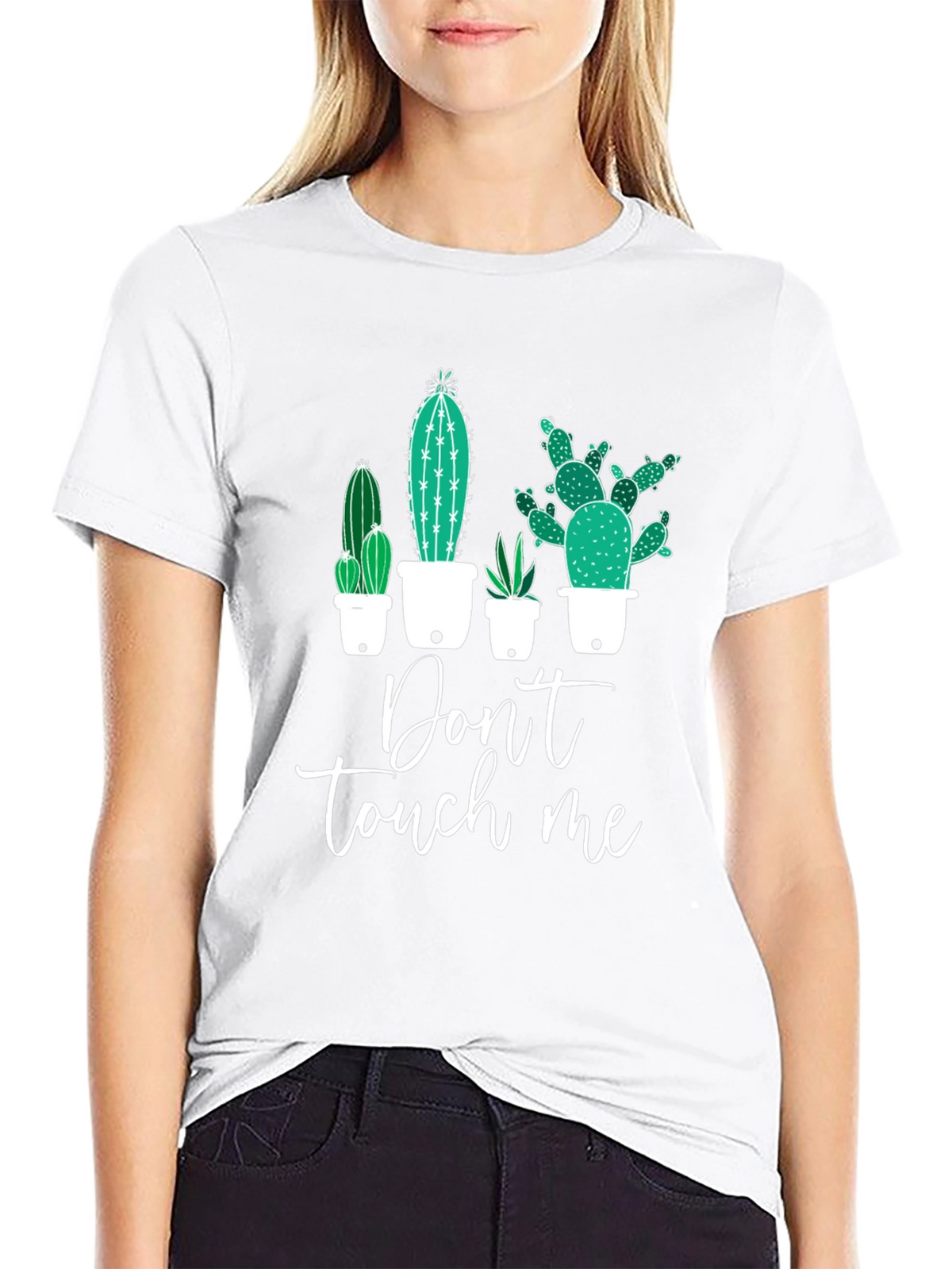 Cactus Graphic Tee - Dont Touch Me Black T-Shirt