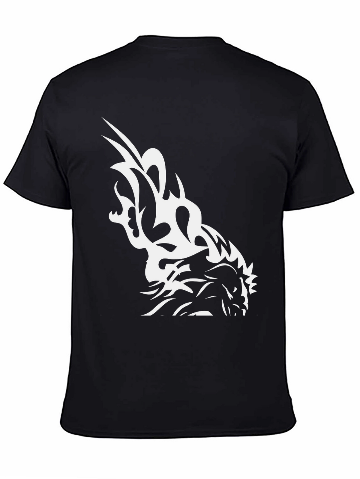 Black T-Shirt with White Horse Graphic