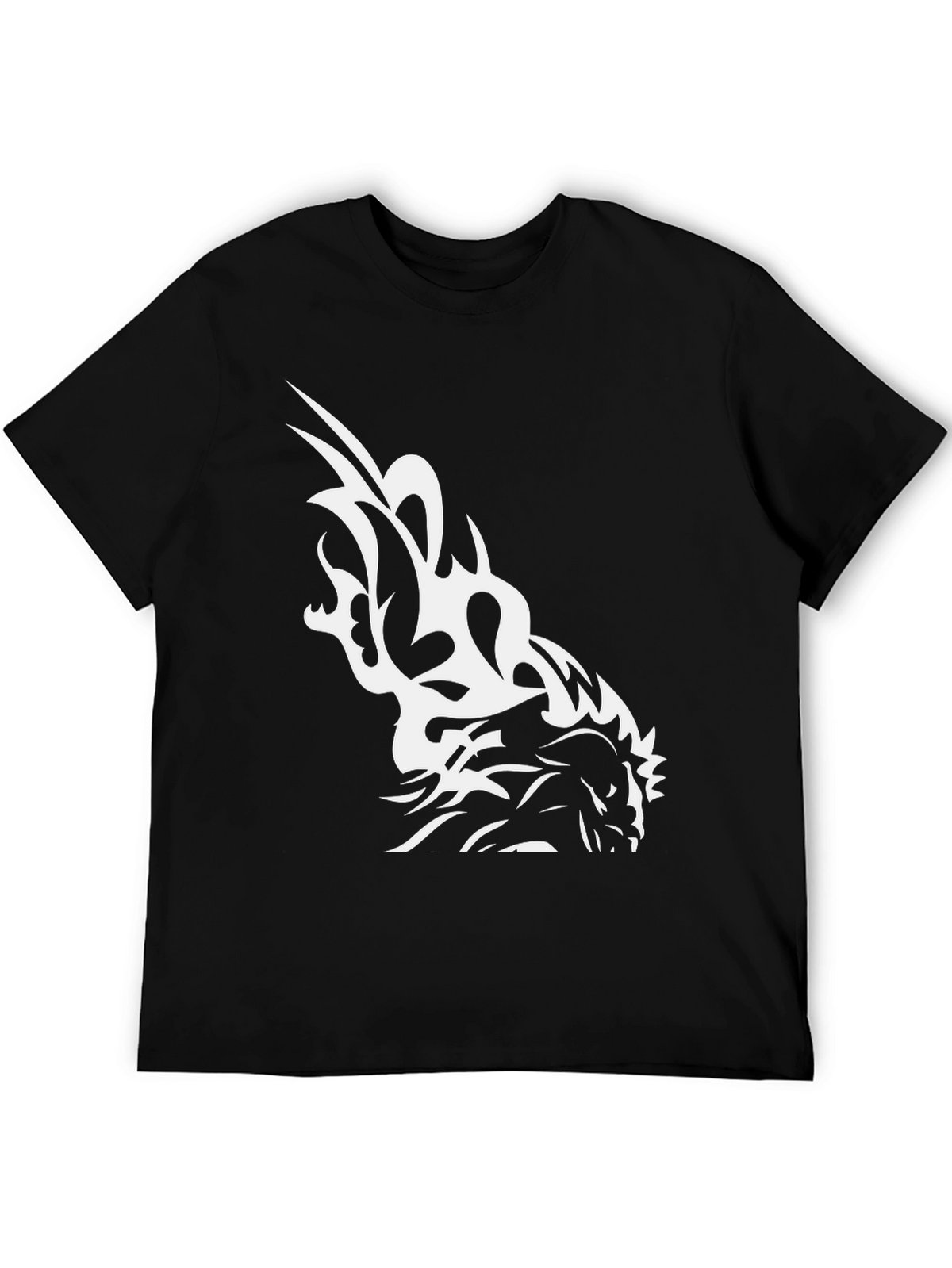 Black T-Shirt with White Horse Graphic