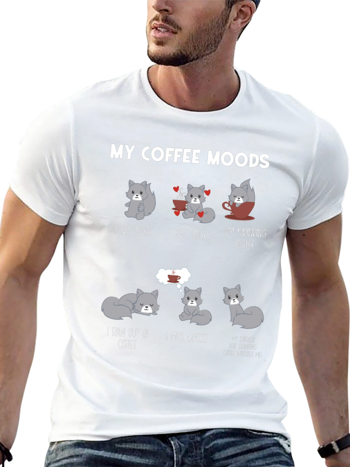 My Coffee Moods Cat T-Shirt - Unisex
