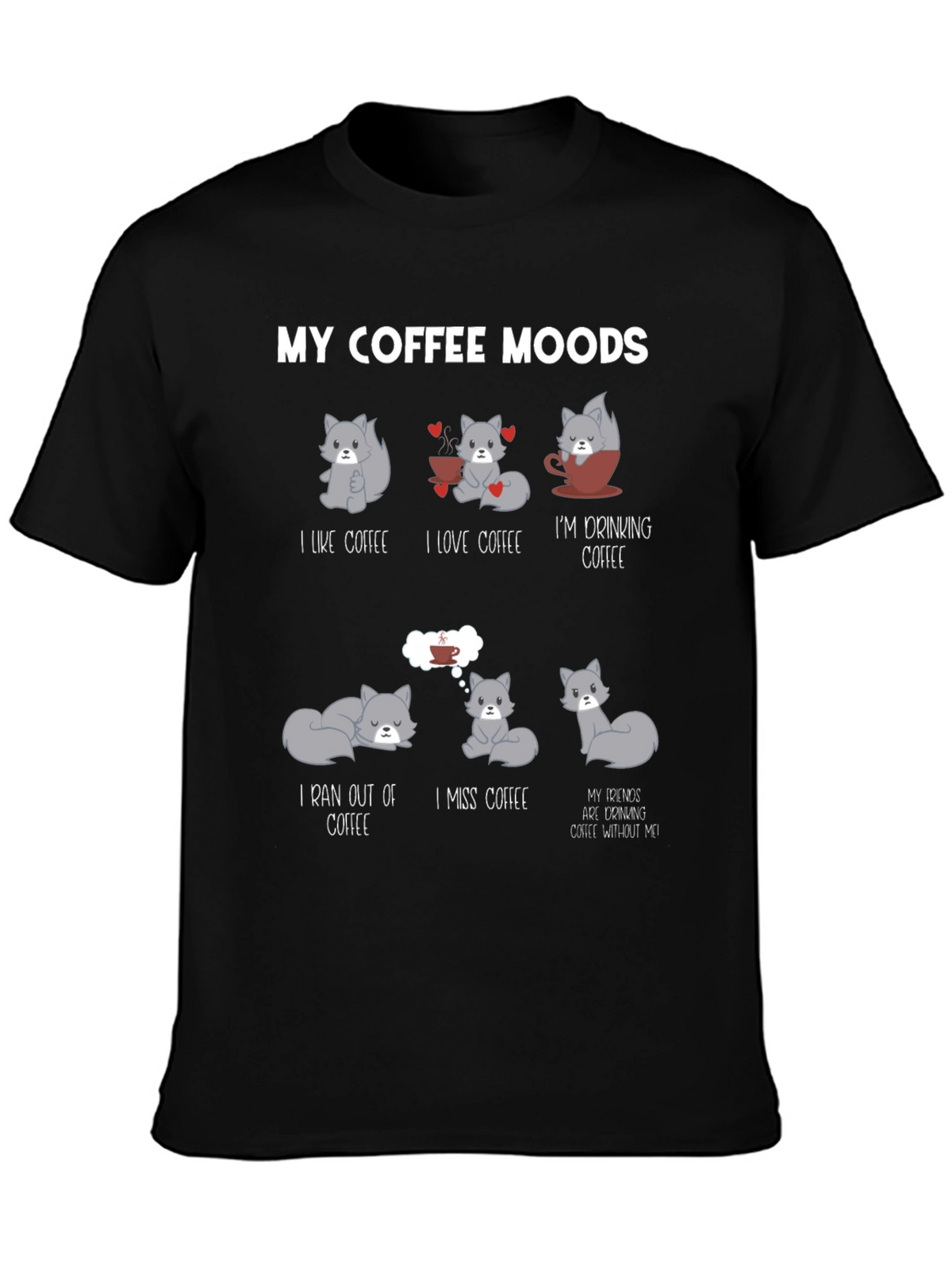 My Coffee Moods Cat T-Shirt - Unisex