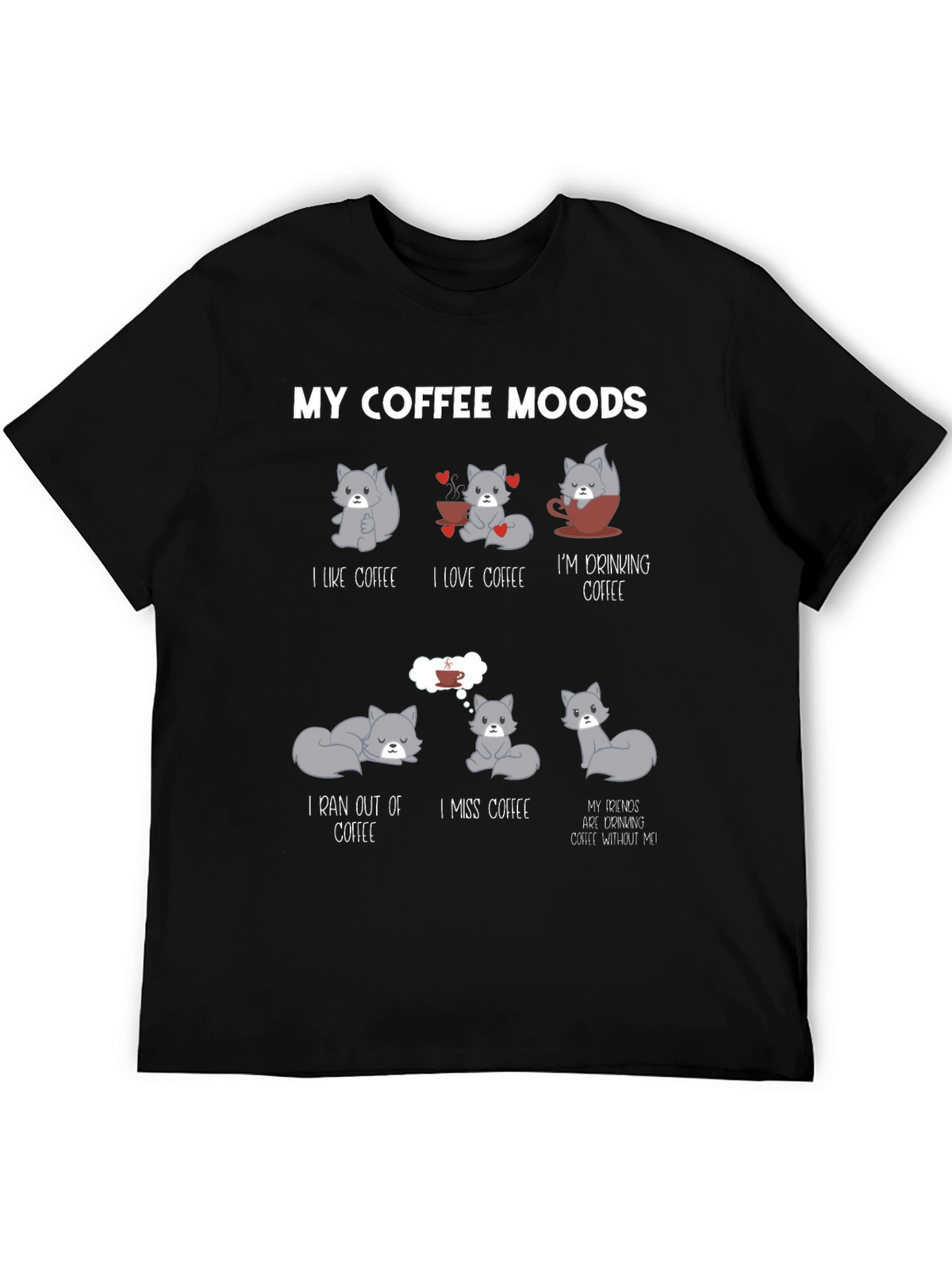 My Coffee Moods Cat T-Shirt - Unisex