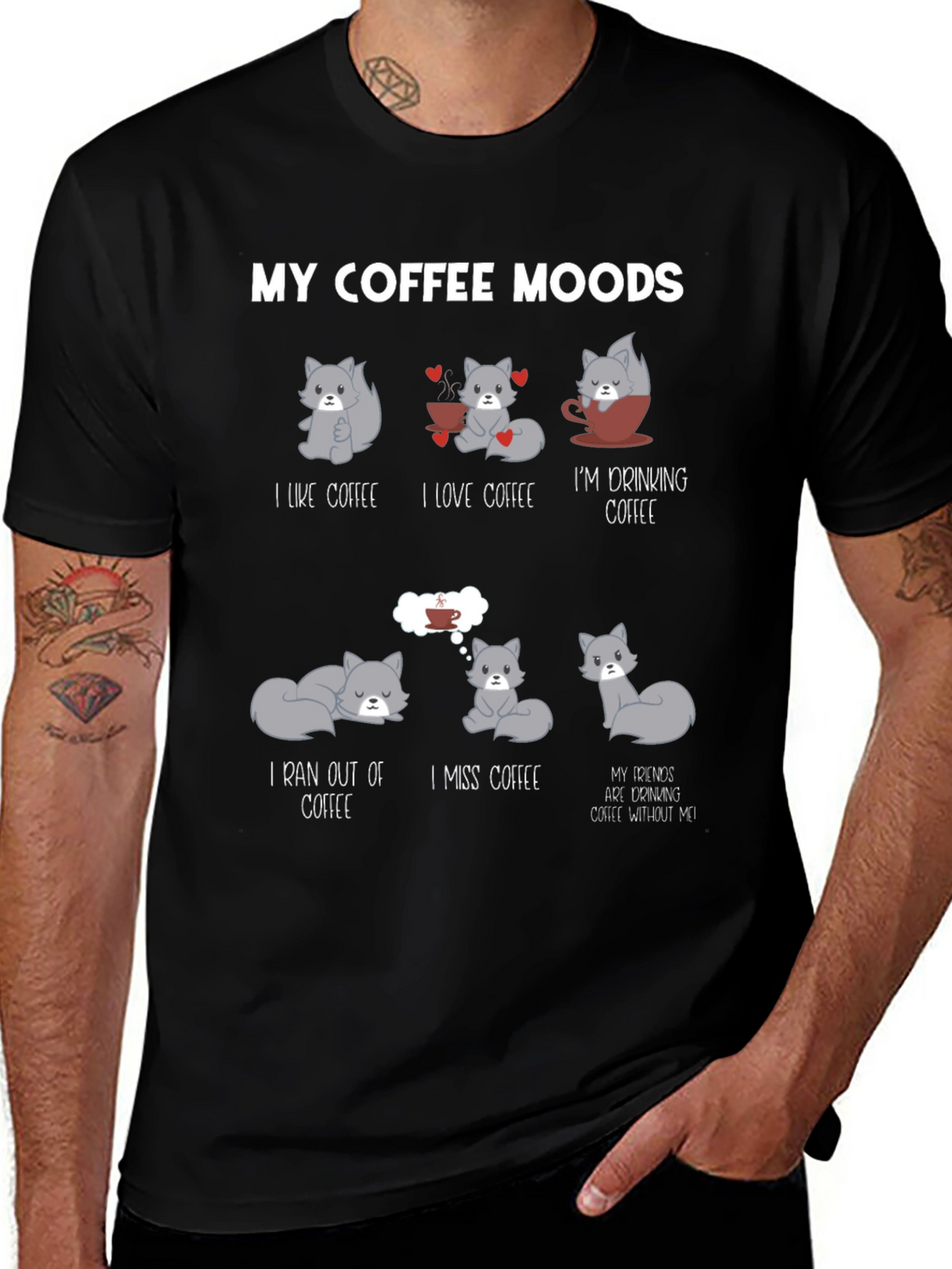 My Coffee Moods Cat T-Shirt - Unisex