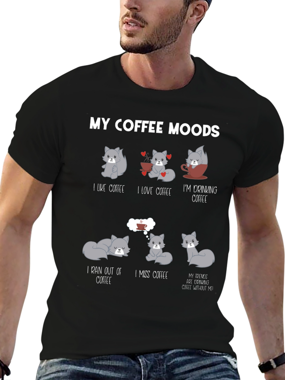 My Coffee Moods Cat T-Shirt - Unisex