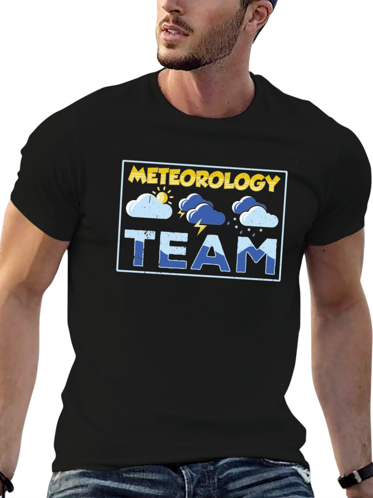 Meteorology Team Black T-Shirt Weather Design