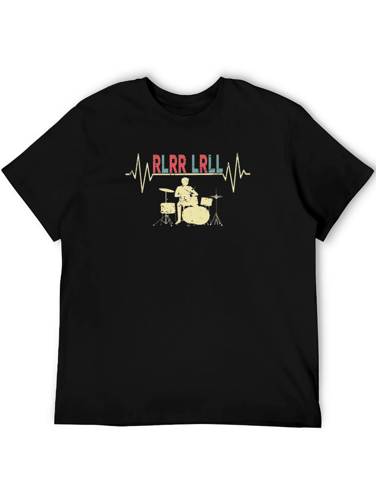 Drummer Heartbeat Black T-Shirt