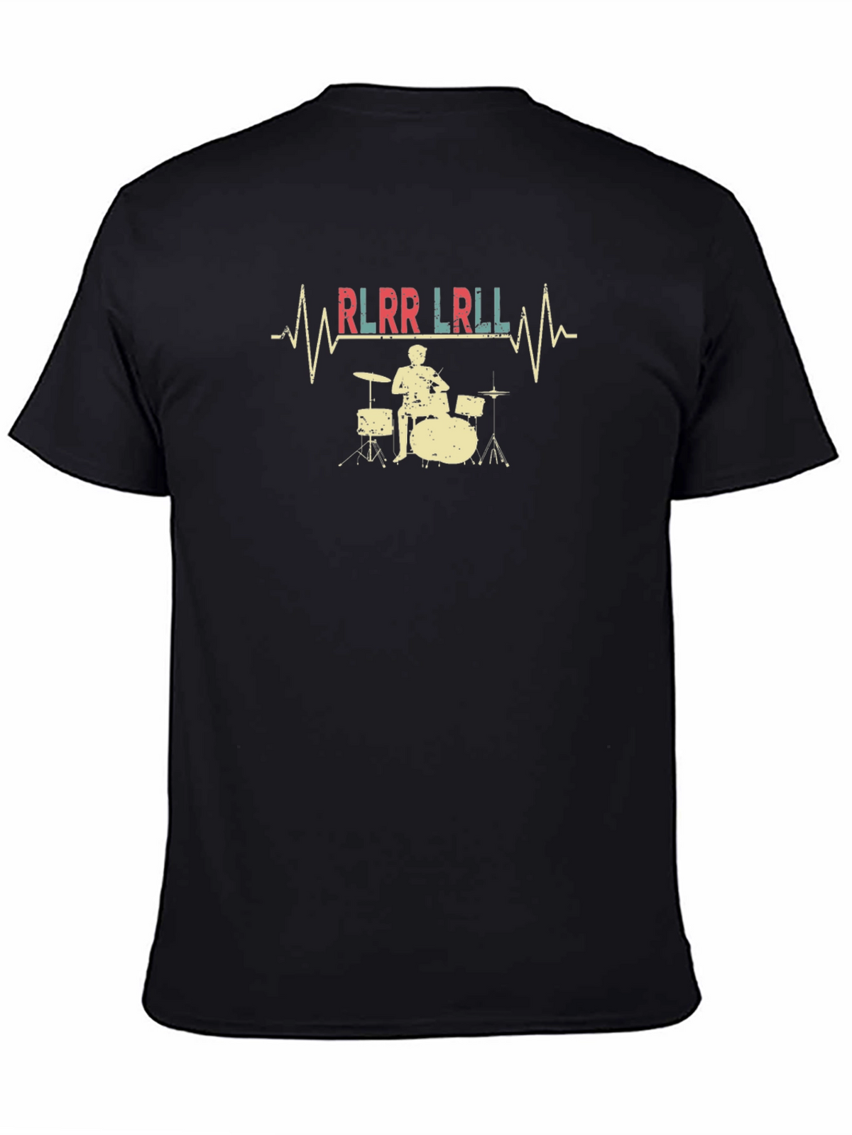 Drummer Heartbeat Black T-Shirt