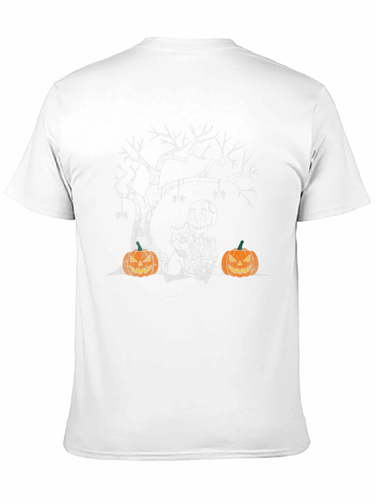Halloween Skeleton Cat & Pumpkin T-Shirt