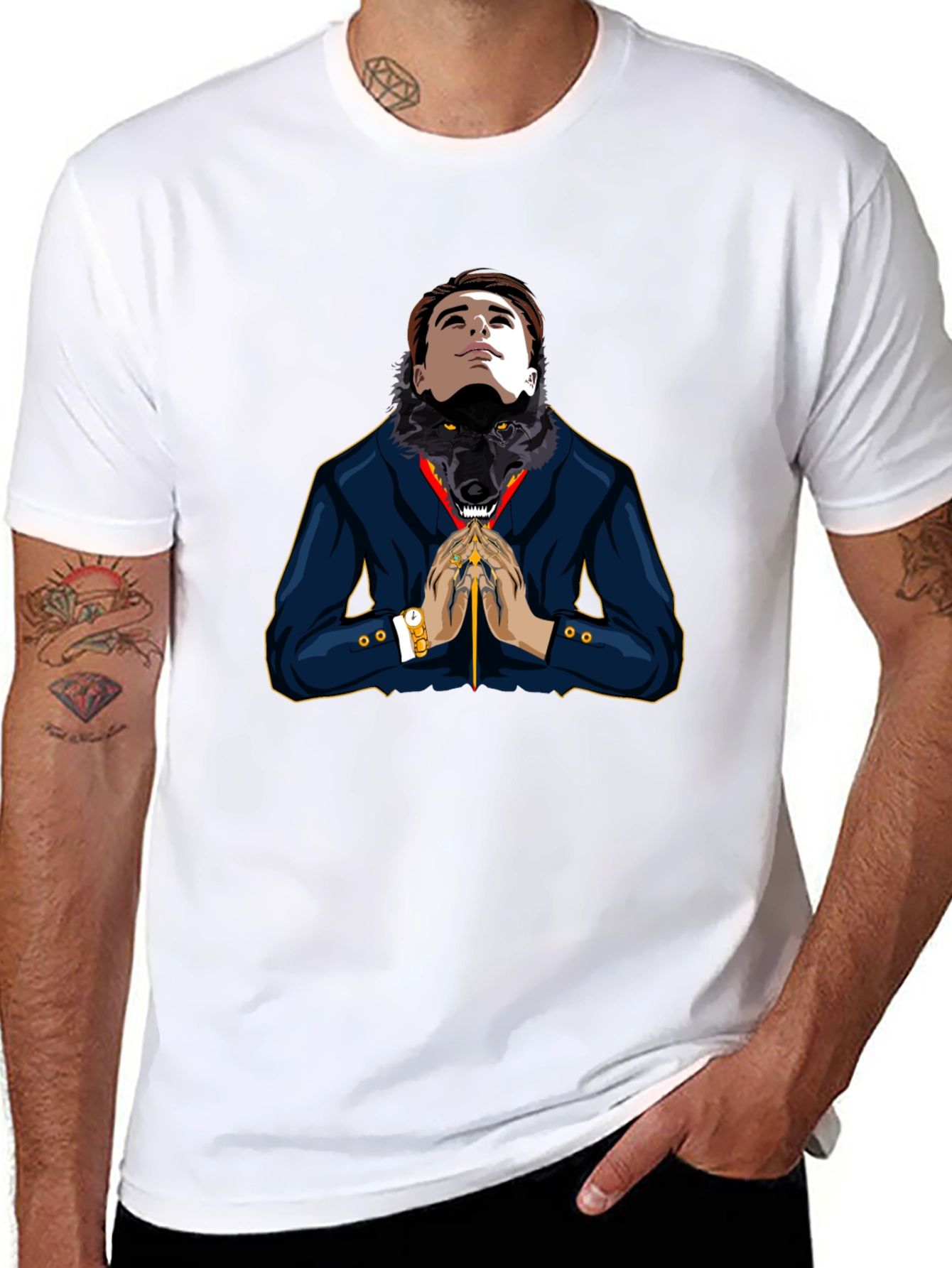 Man-Wolf Graphic Tee - Unique Design