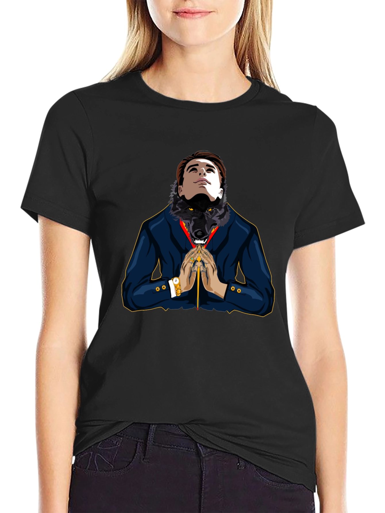 Man-Wolf Graphic Tee - Unique Design