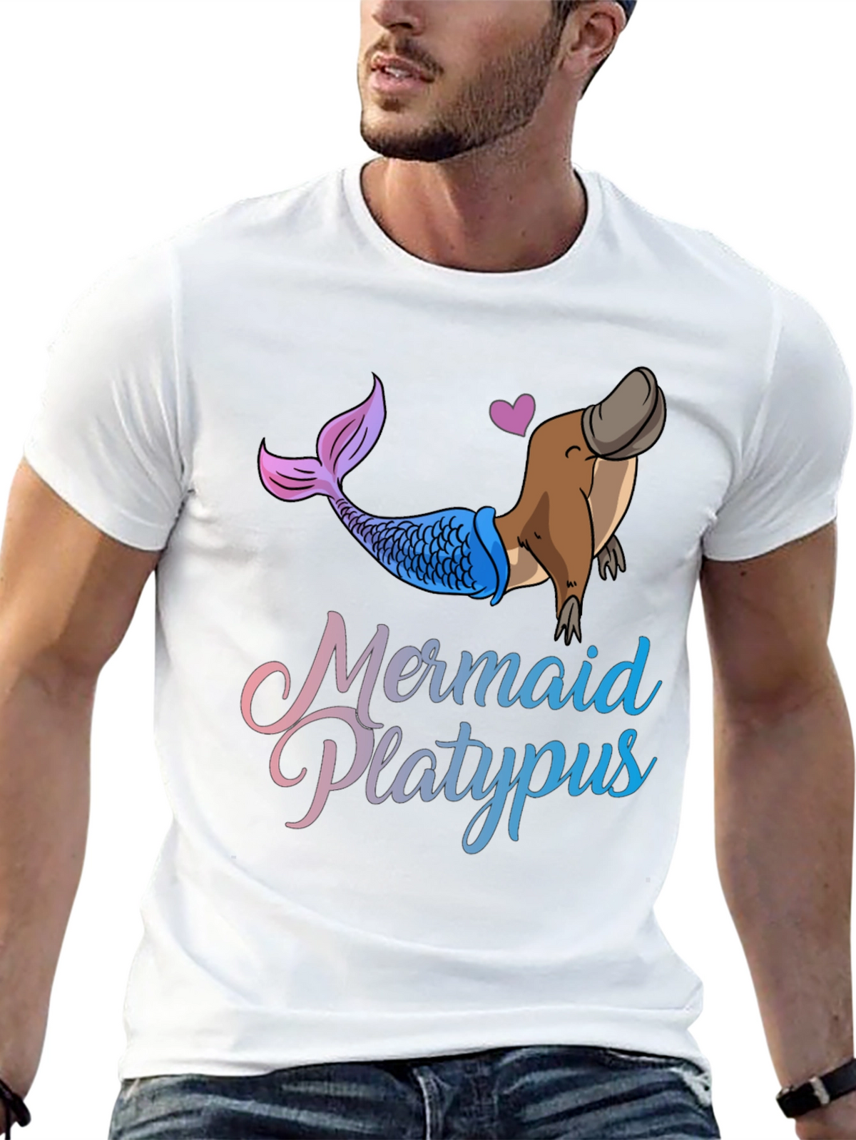 Mermaid Platypus Graphic T-Shirt