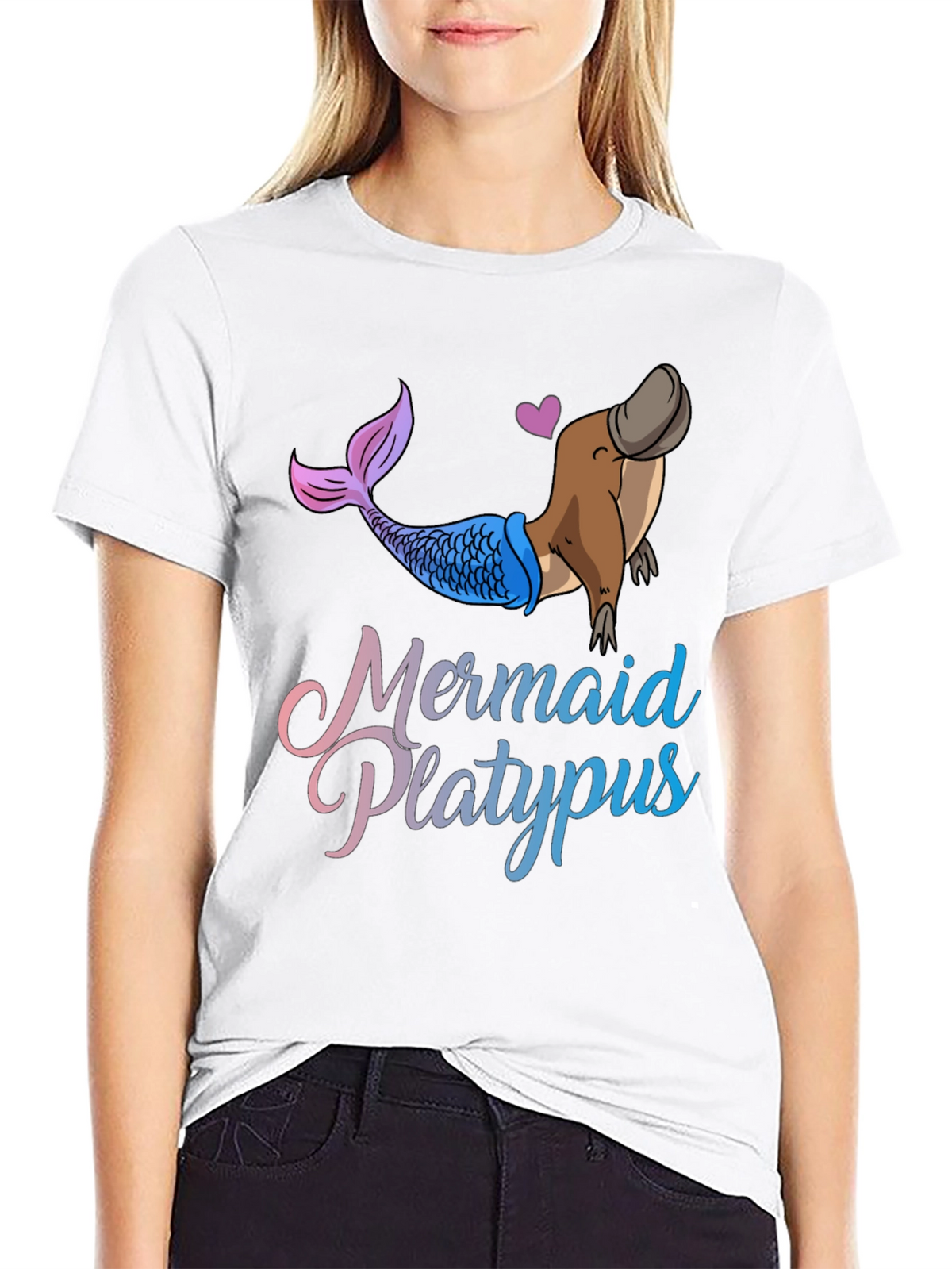 Mermaid Platypus Graphic T-Shirt