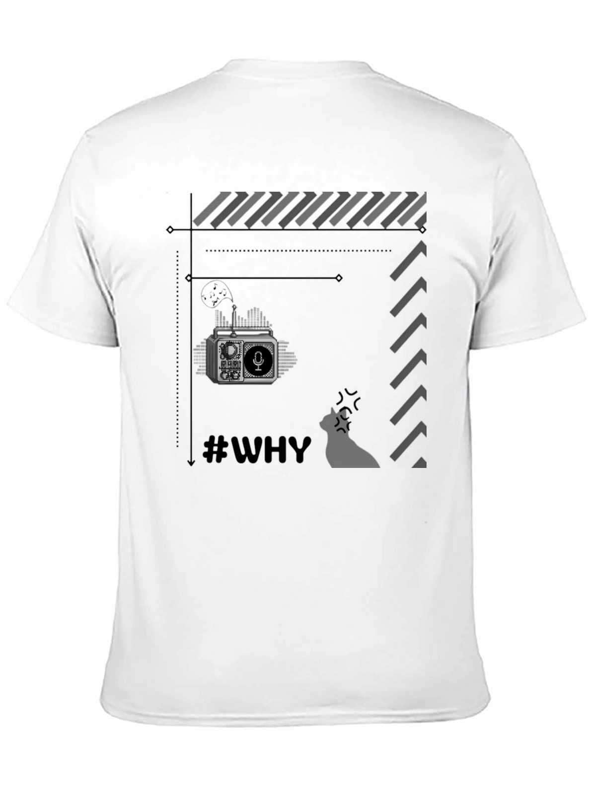 Retro Radio Black T-Shirt - Why?