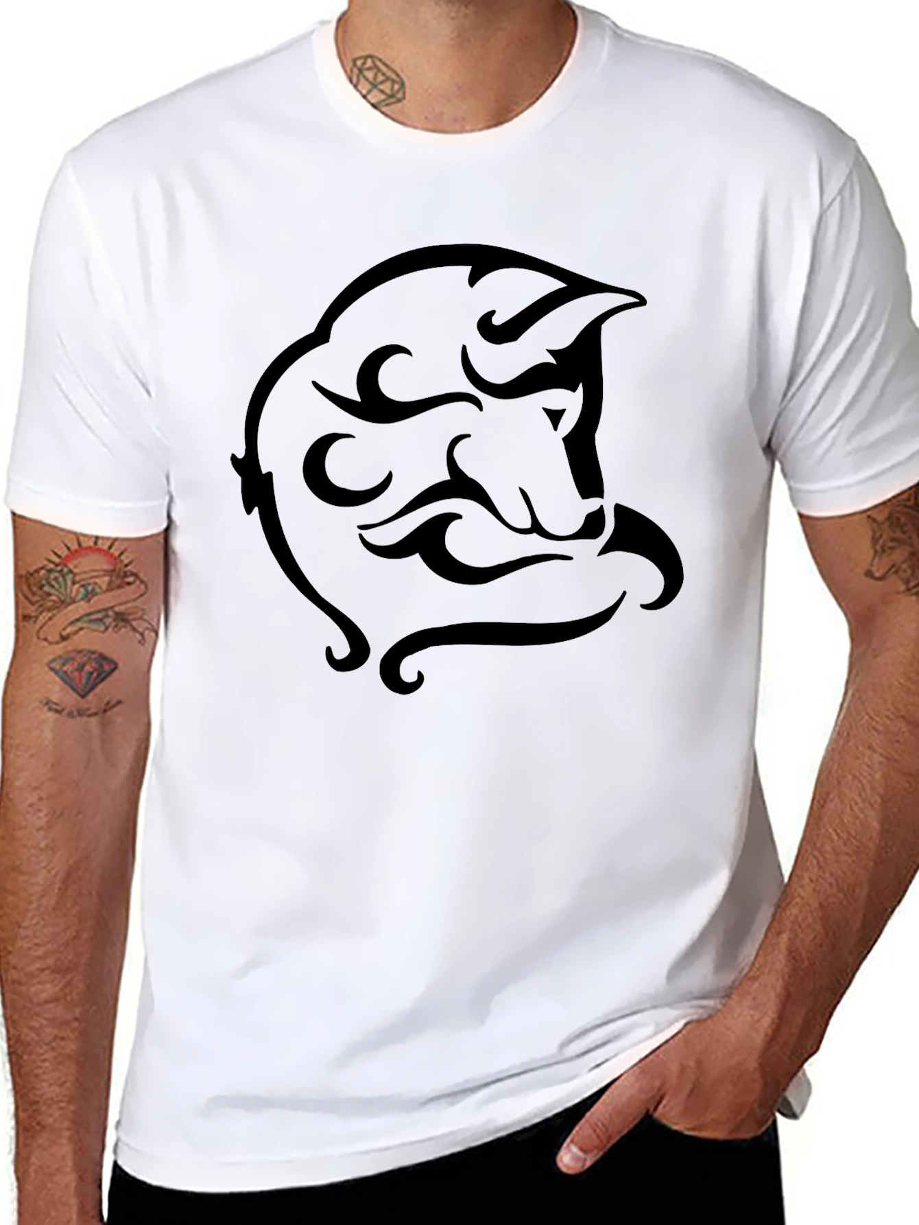 Tribal Face Graphic Black T-Shirt