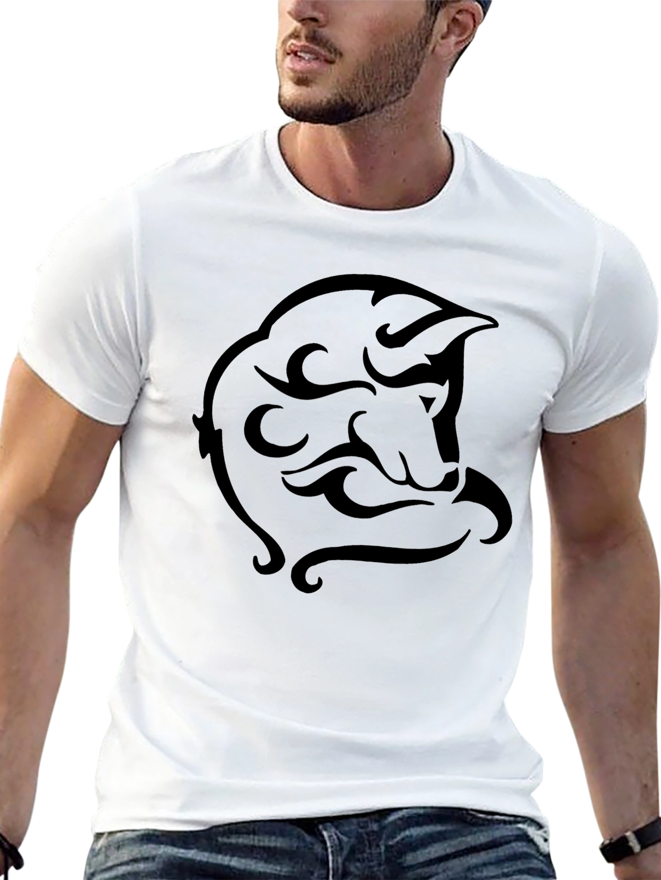 Tribal Face Graphic Black T-Shirt