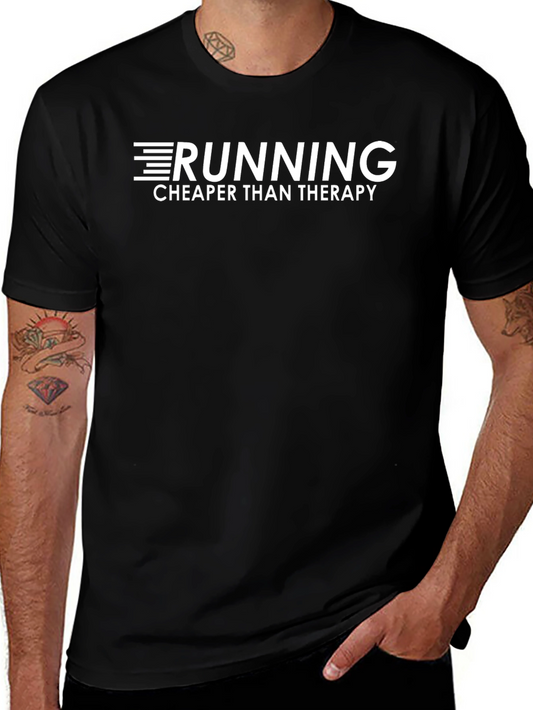 Running Cheaper Than Therapy Black T-Shirt
