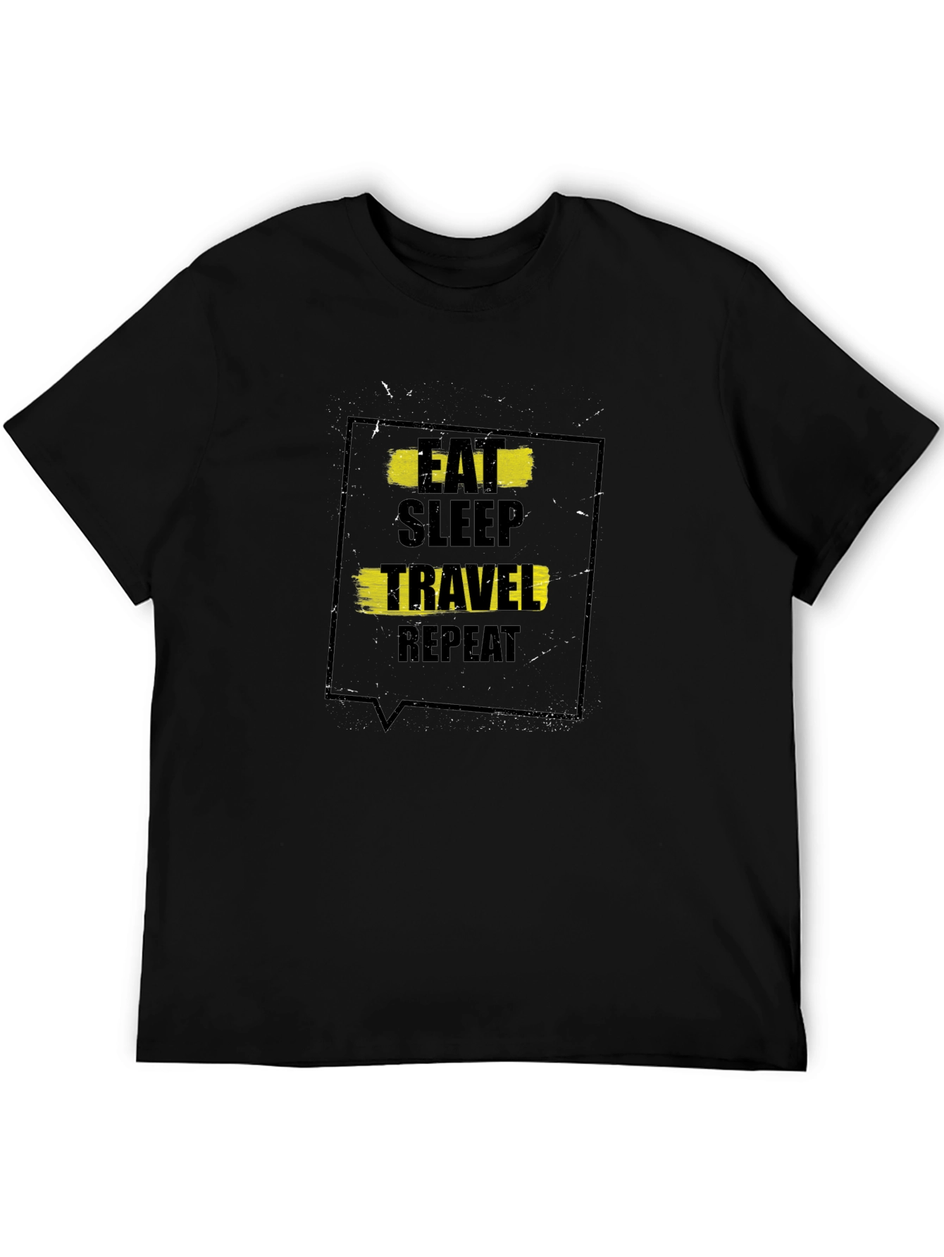 Eat Sleep Travel Repeat Black T-Shirt